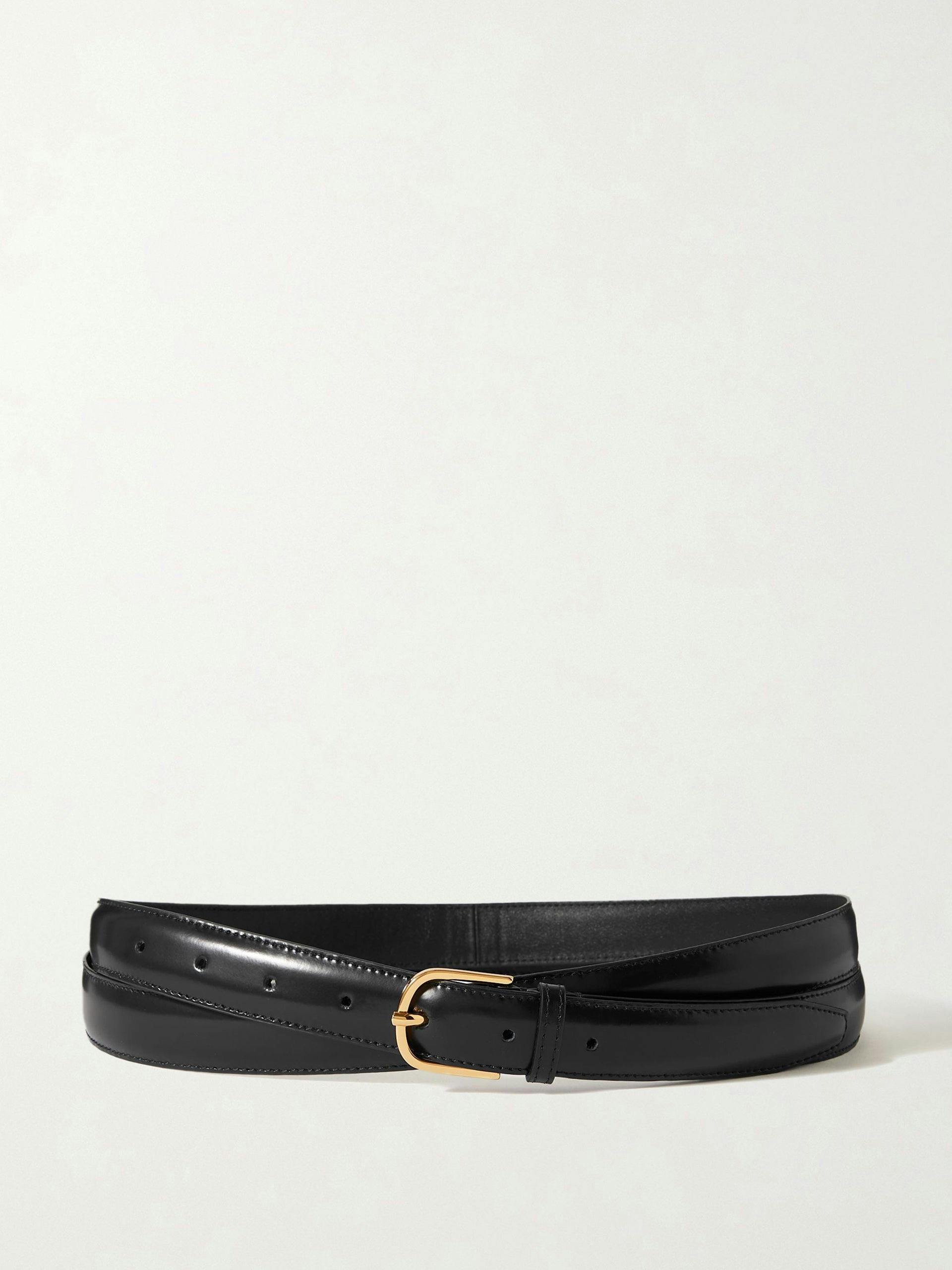 Glossed-leather belt