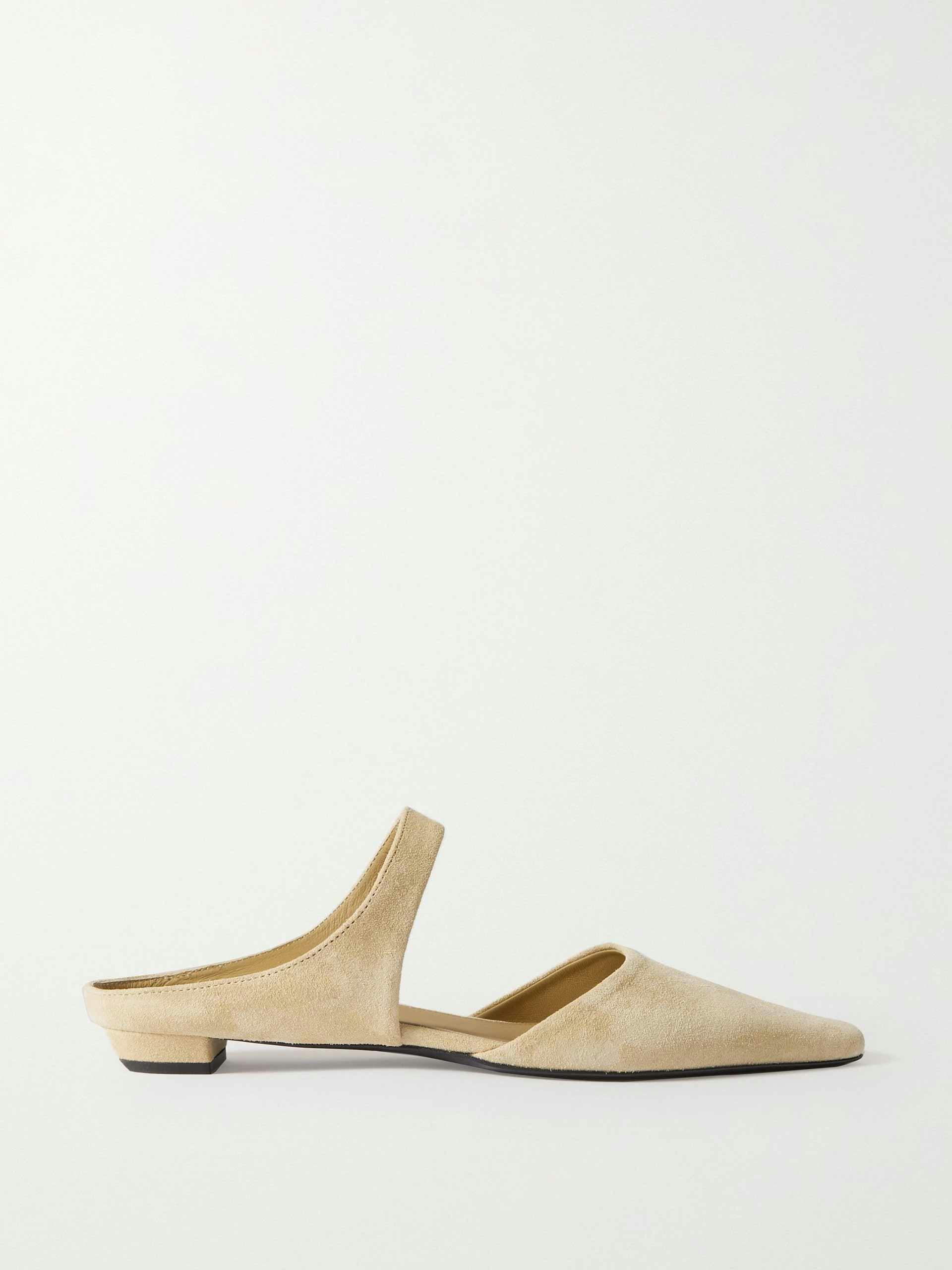 Pointy suede flats