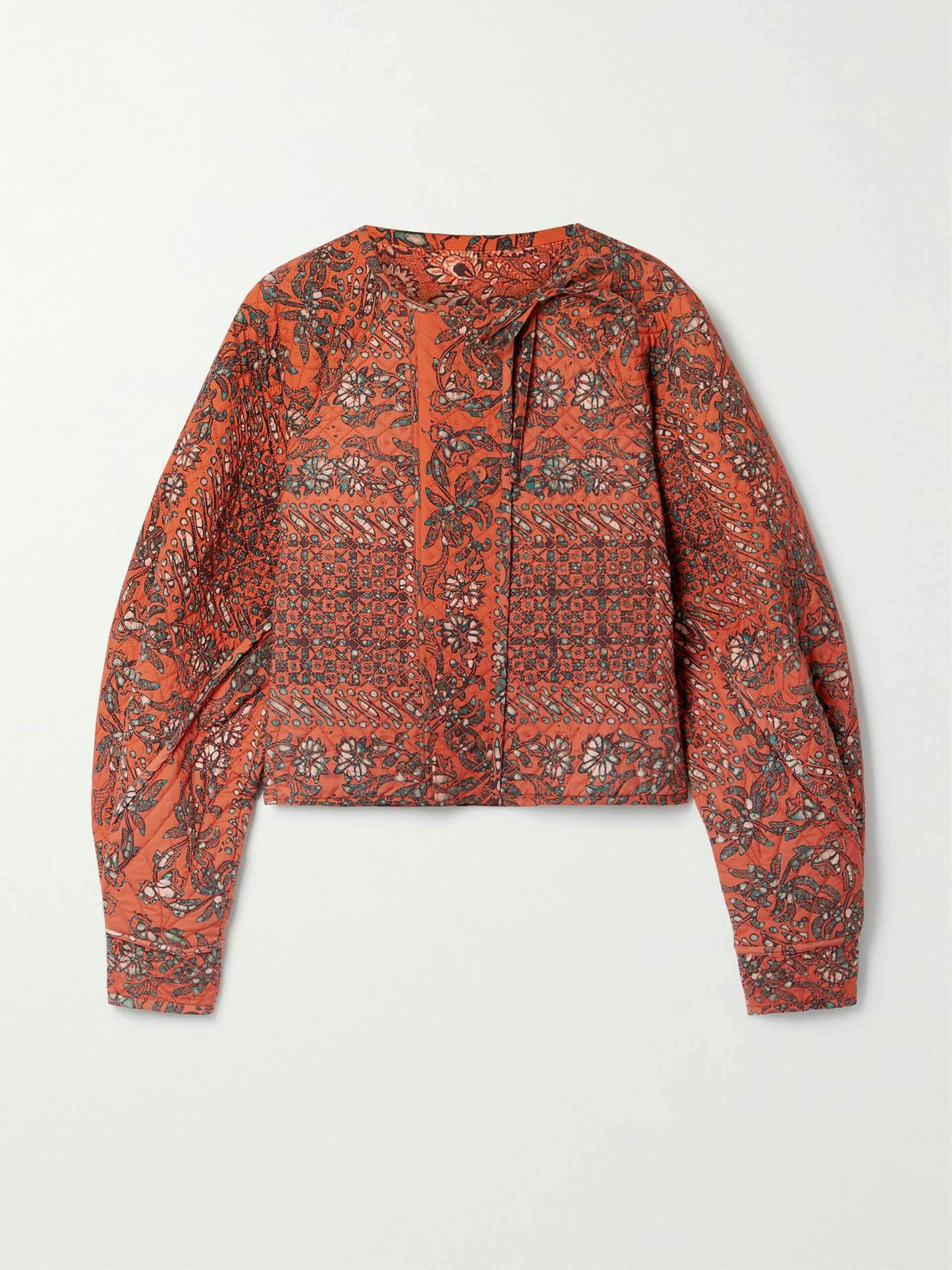 Printed quilted cotton jacket