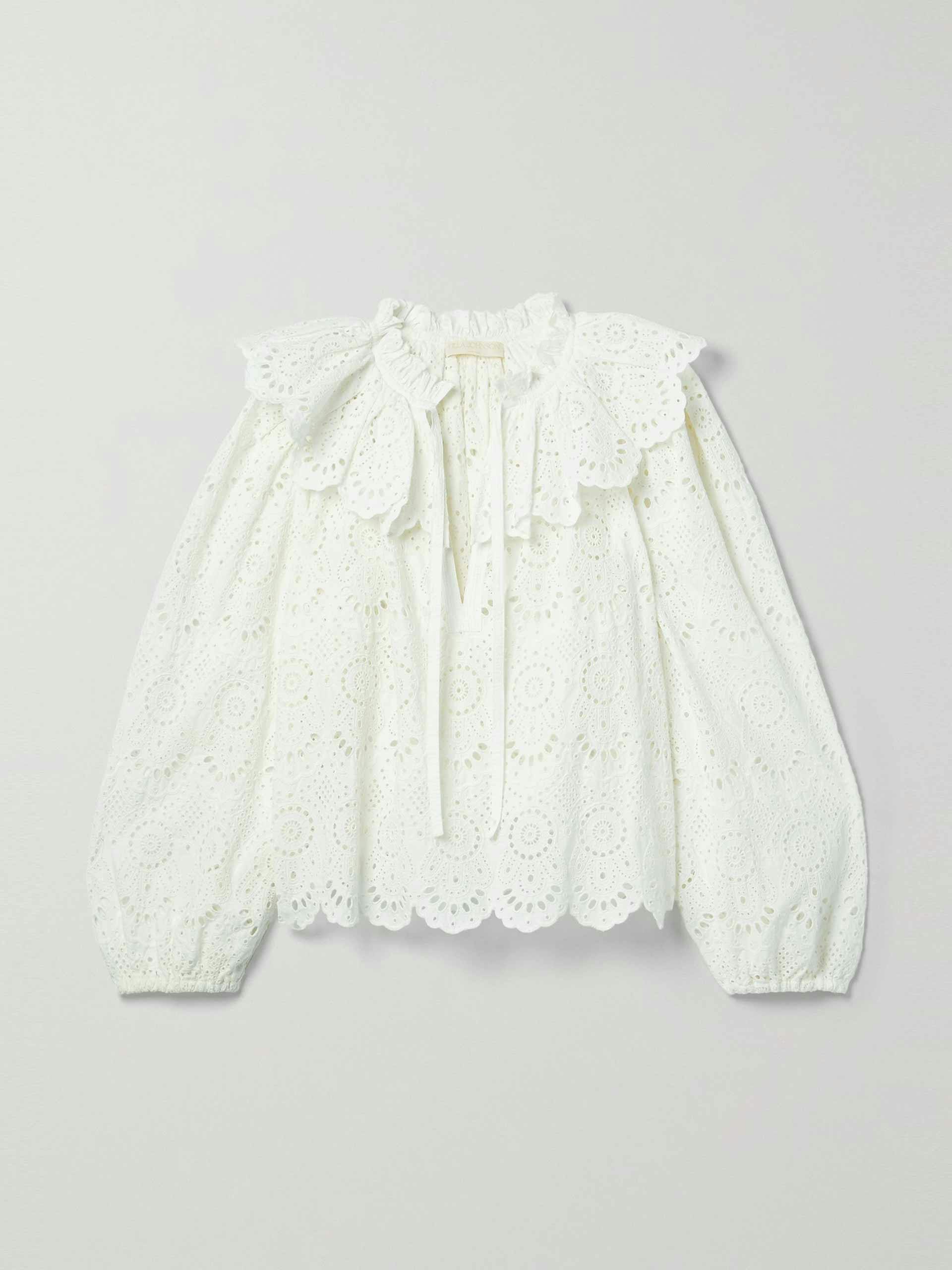 Broderie anglaise white blouse