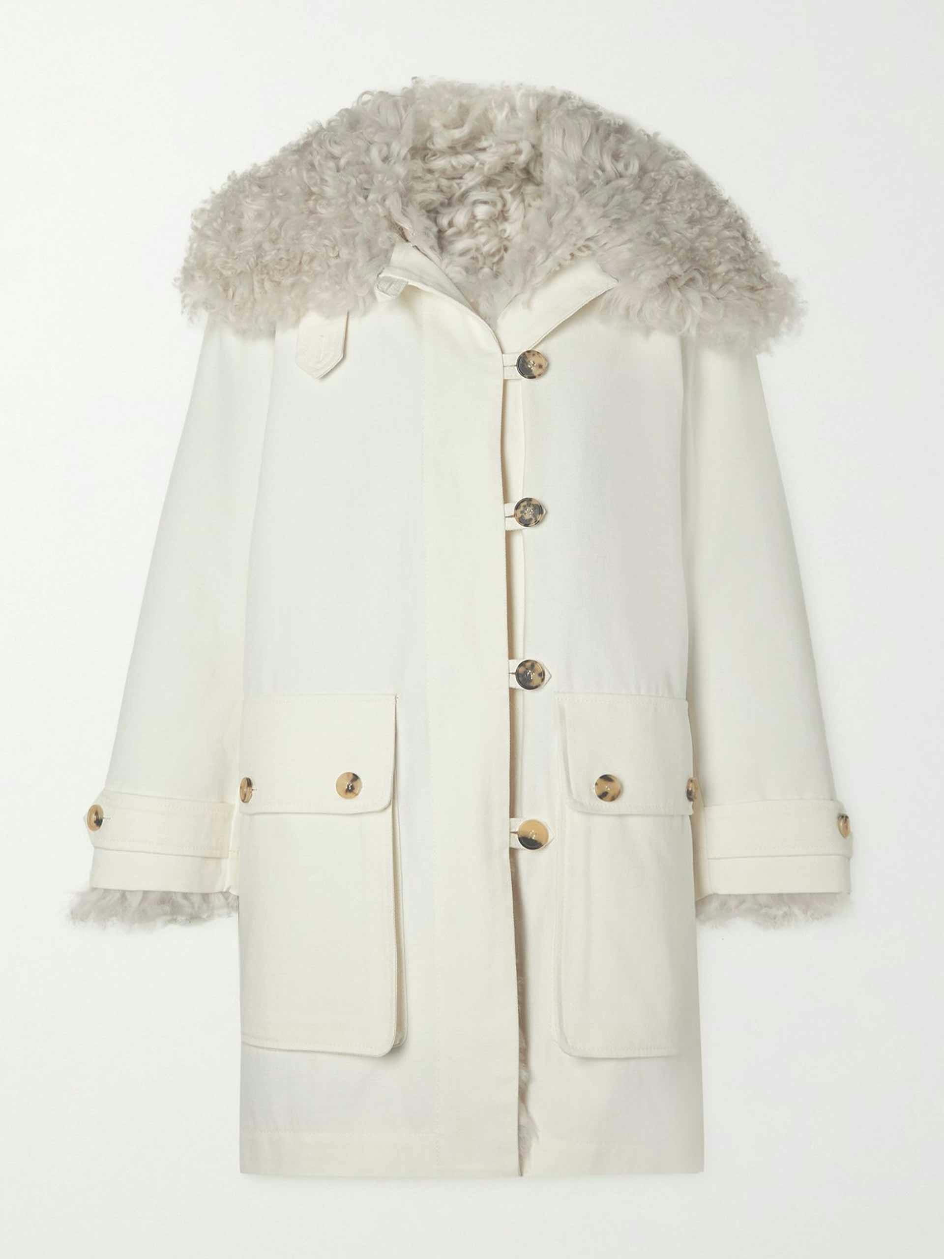 Jovita reversible cotton and shearling coat