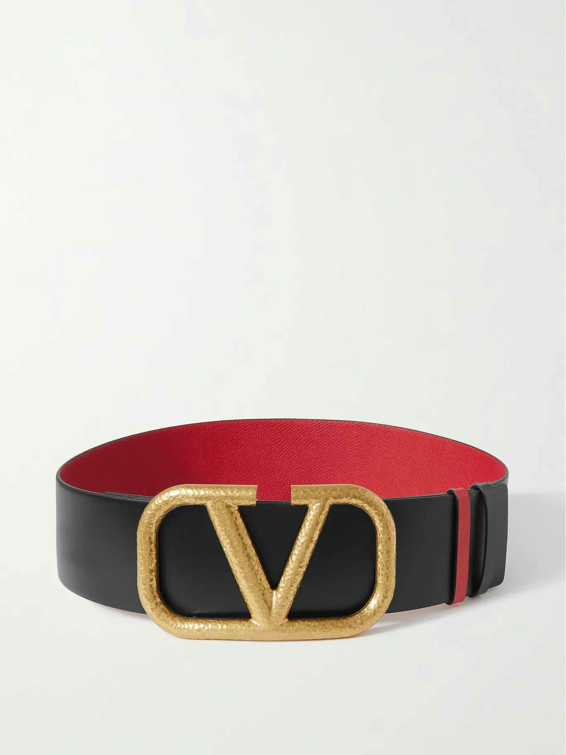 Reversible leather waist belt