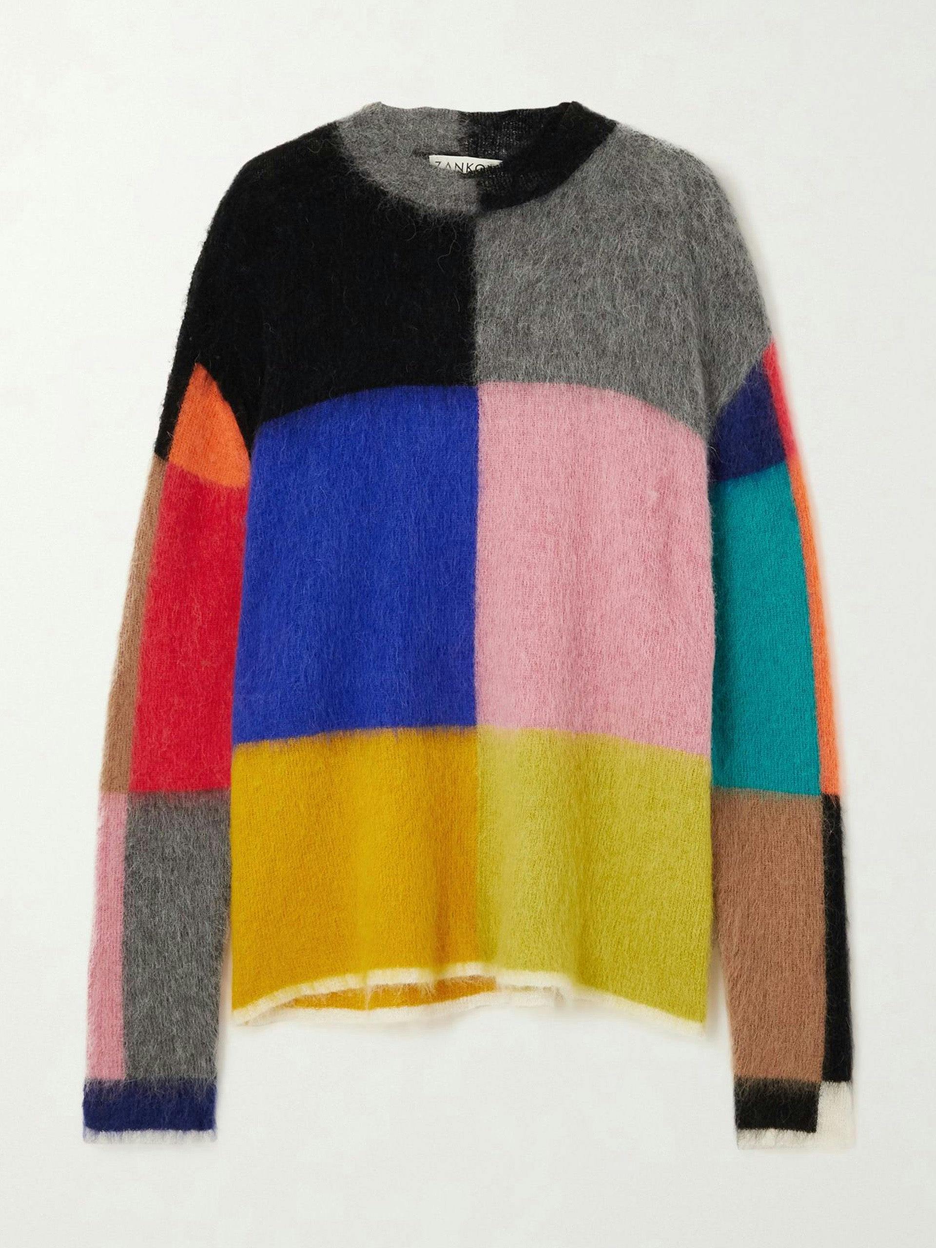 Color-block knitted sweater