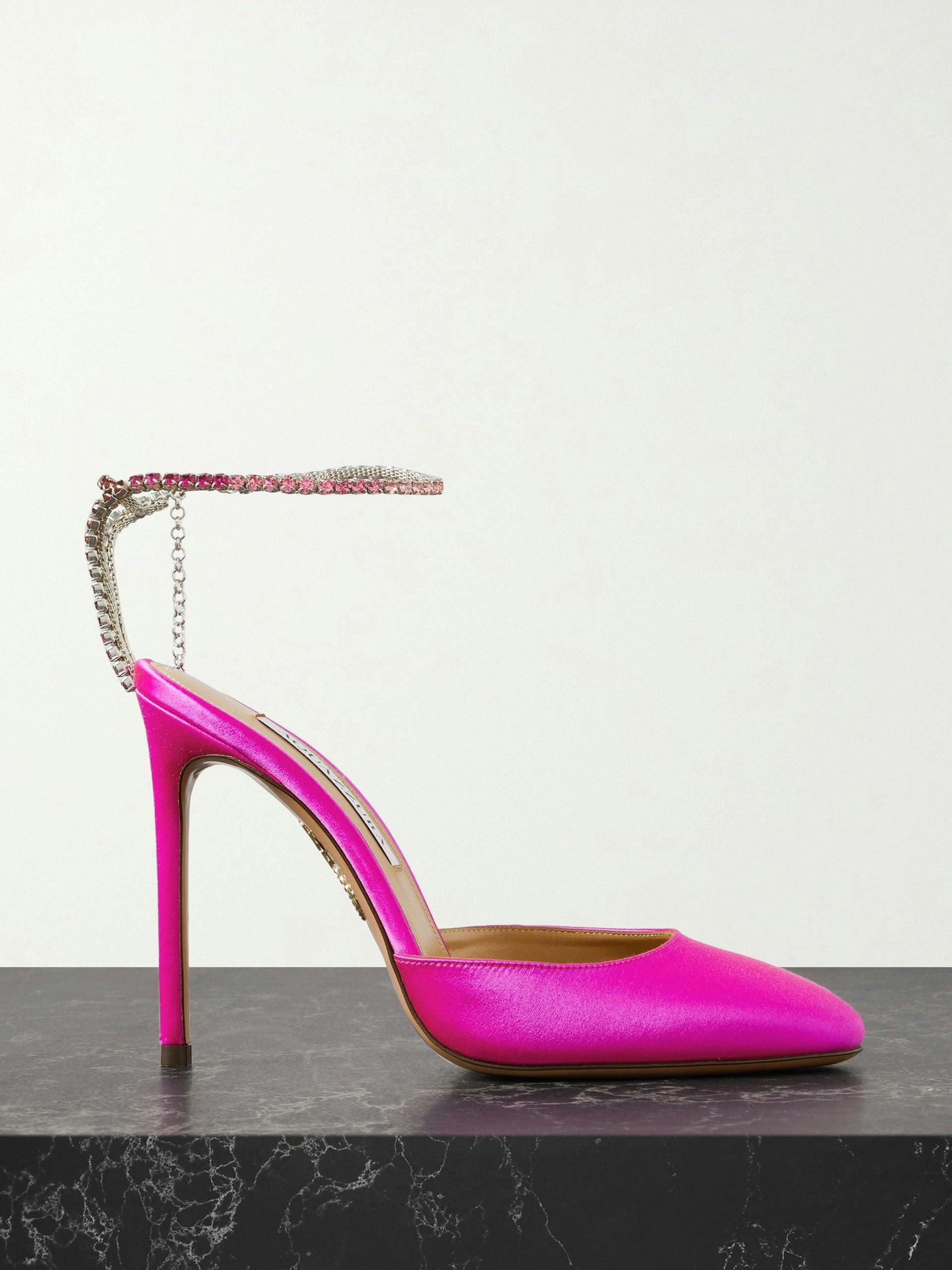 Pink and crystal heels