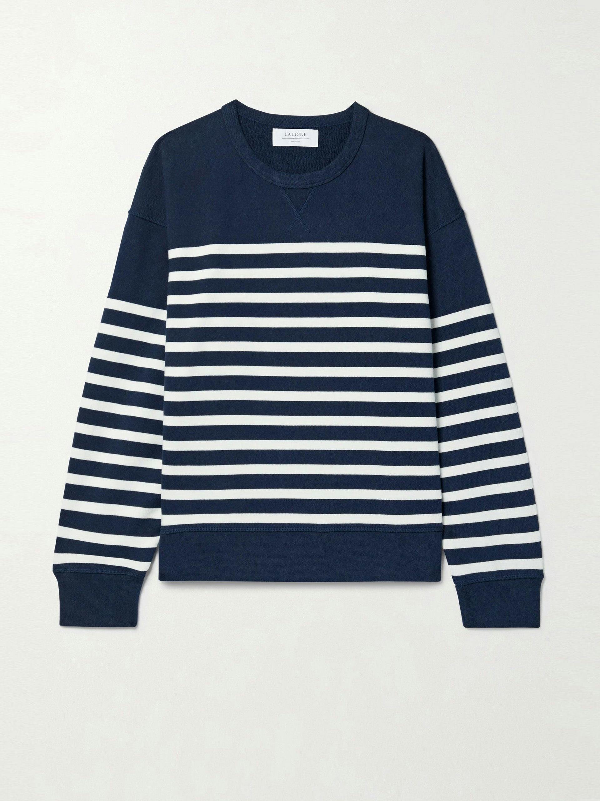 Blue striped cotton jumper