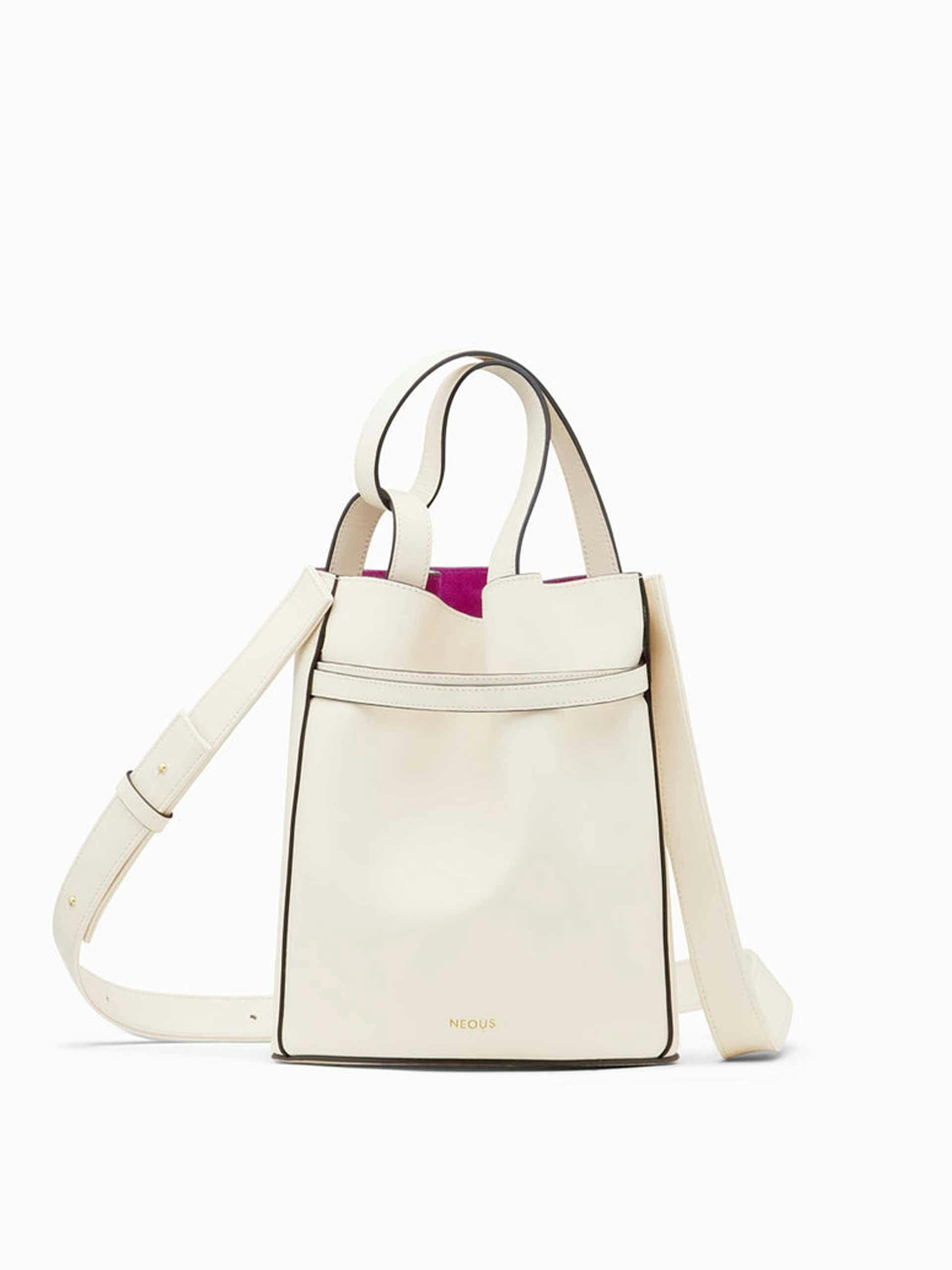 Small white leather tote
