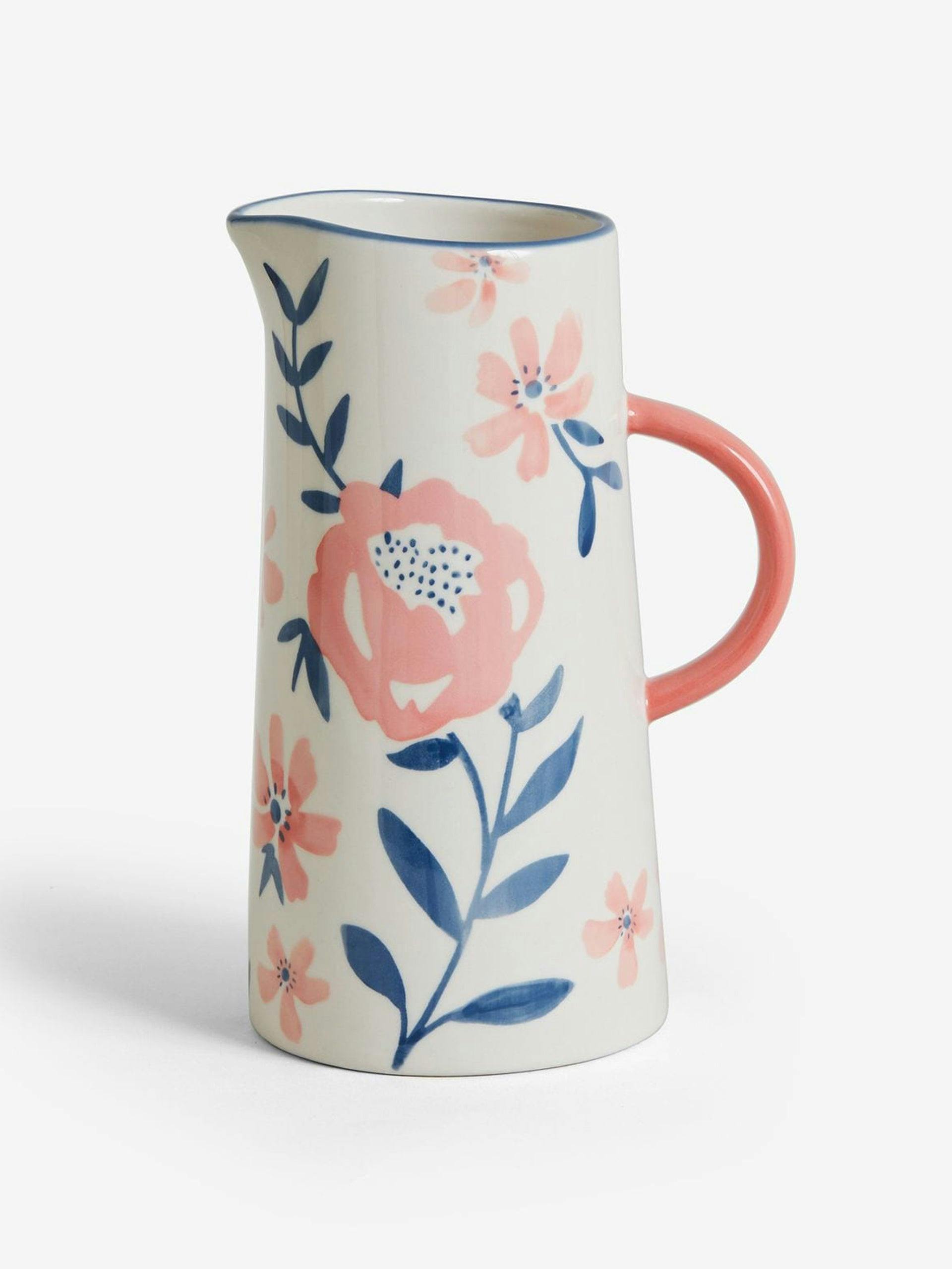 Floral print ceramic vase