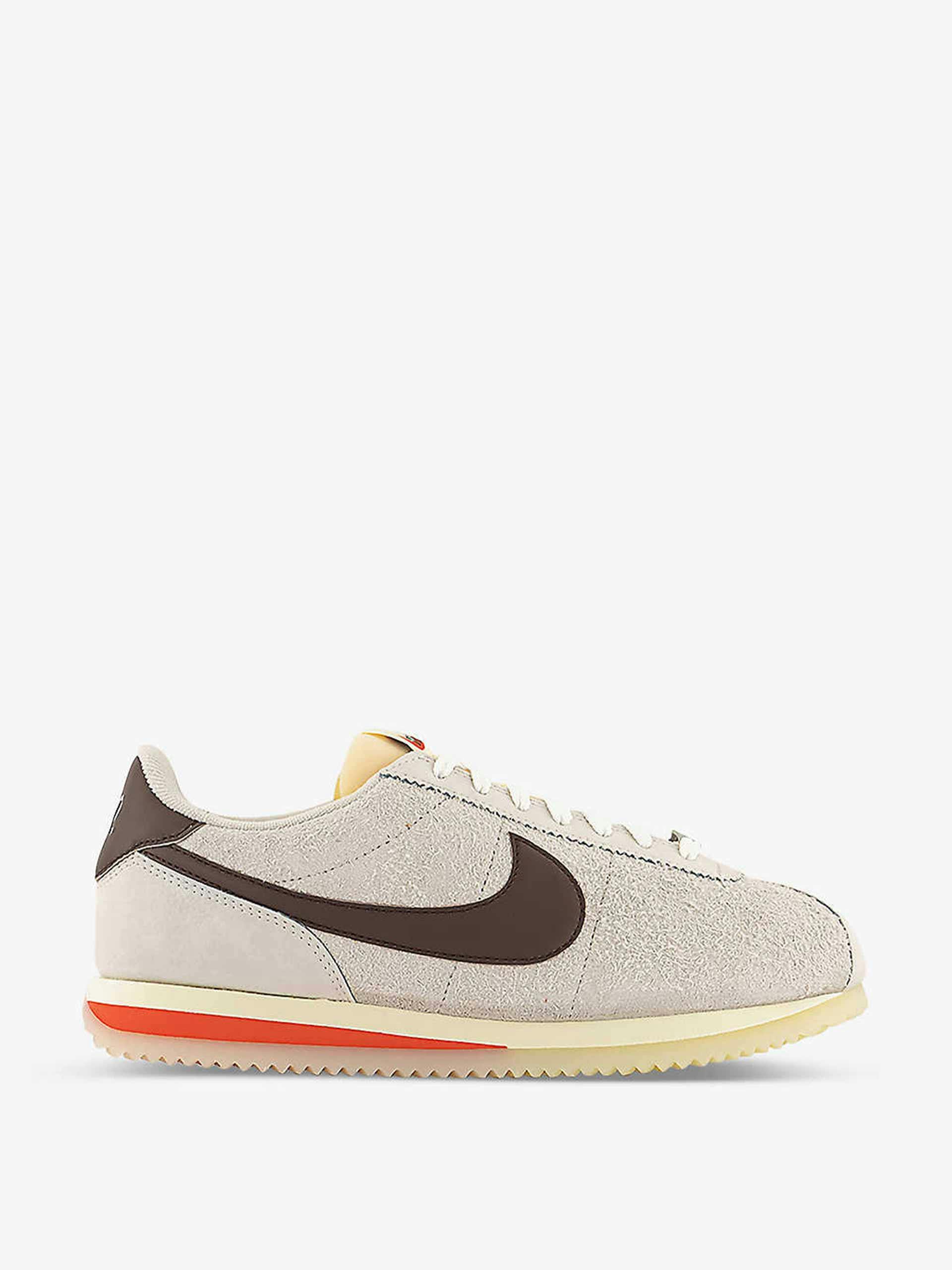 Swoosh-patch leather trainers