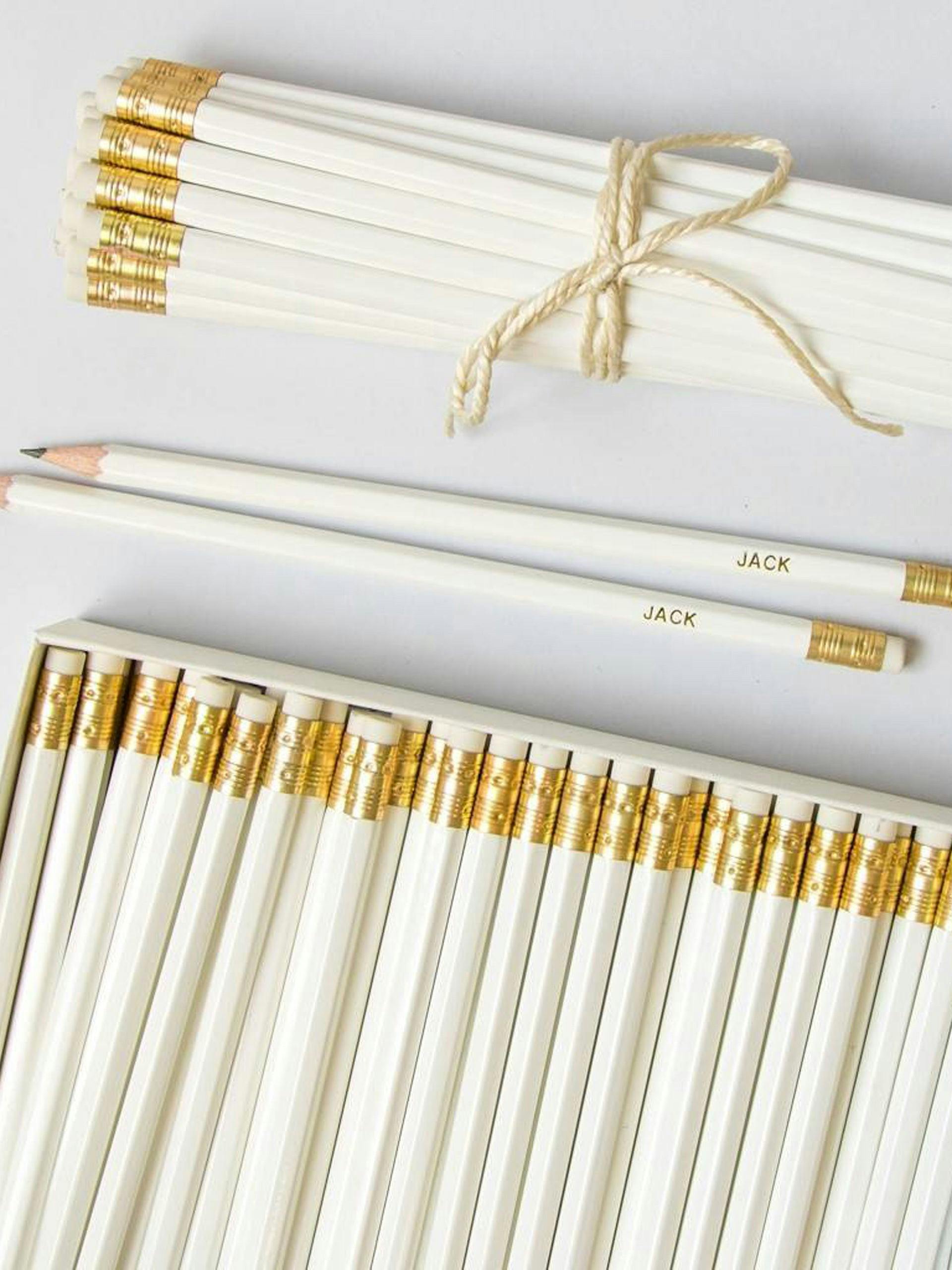 Personalised white pencils