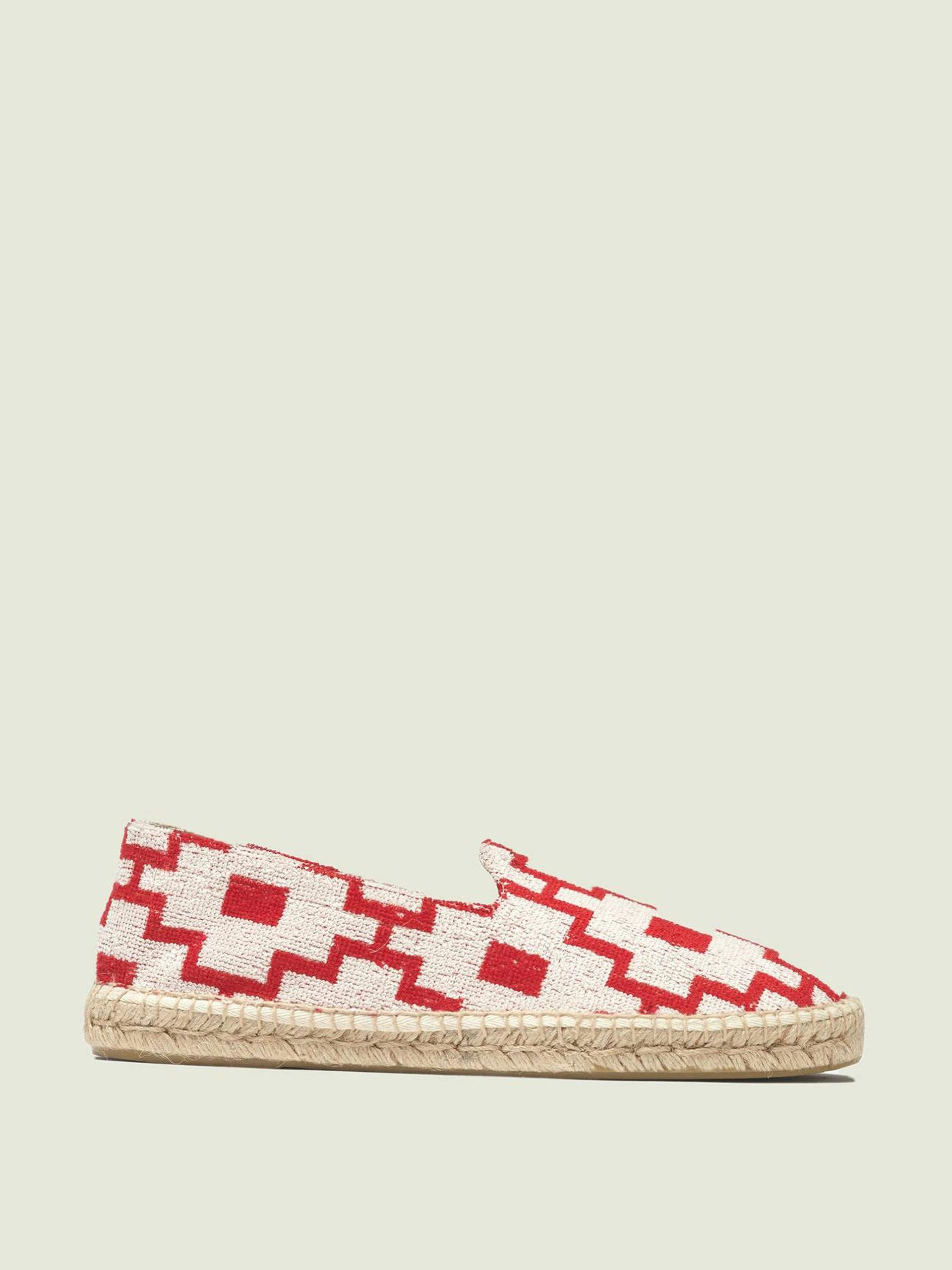 White and red Machu terry espadrilles