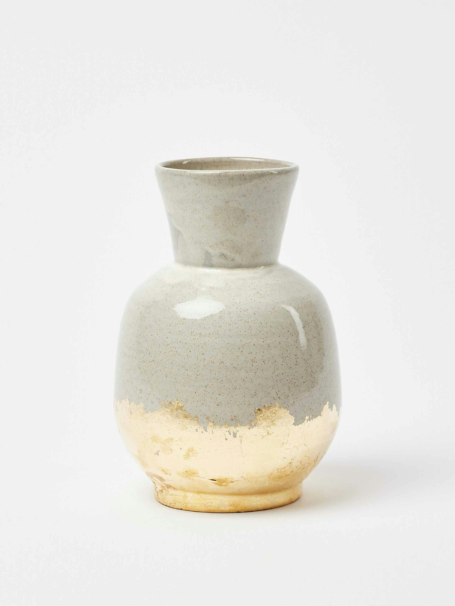 Grey and gold foiled bottom vase