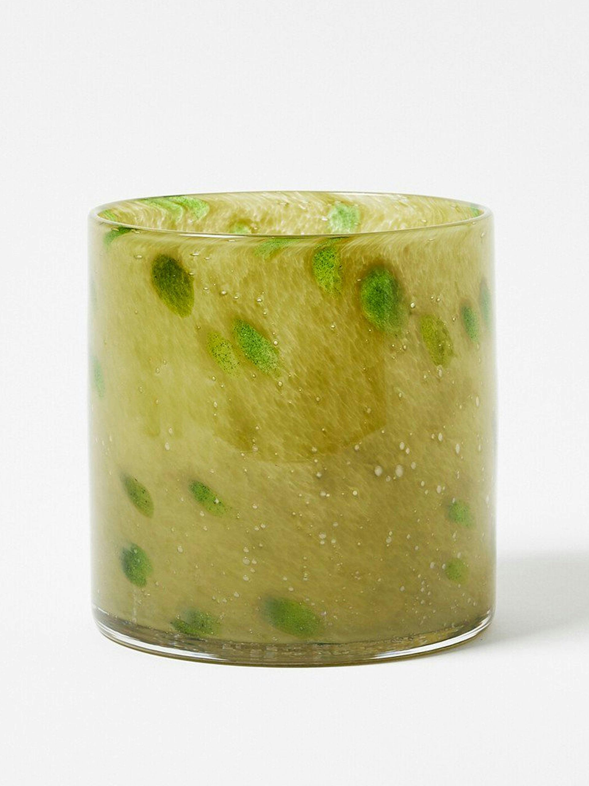 Zoja green glass plant pot