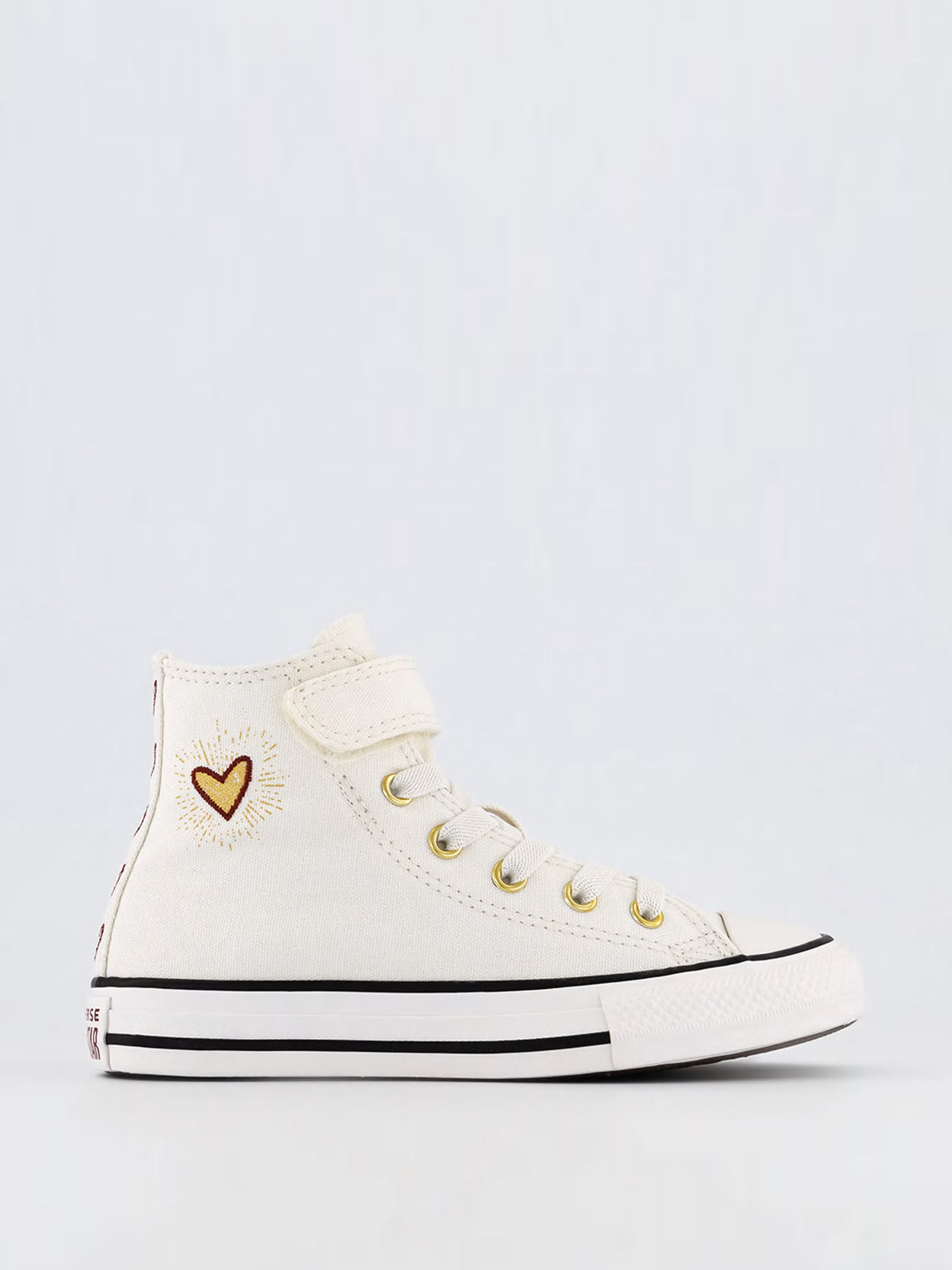 Canvas high-top trainers with hearts