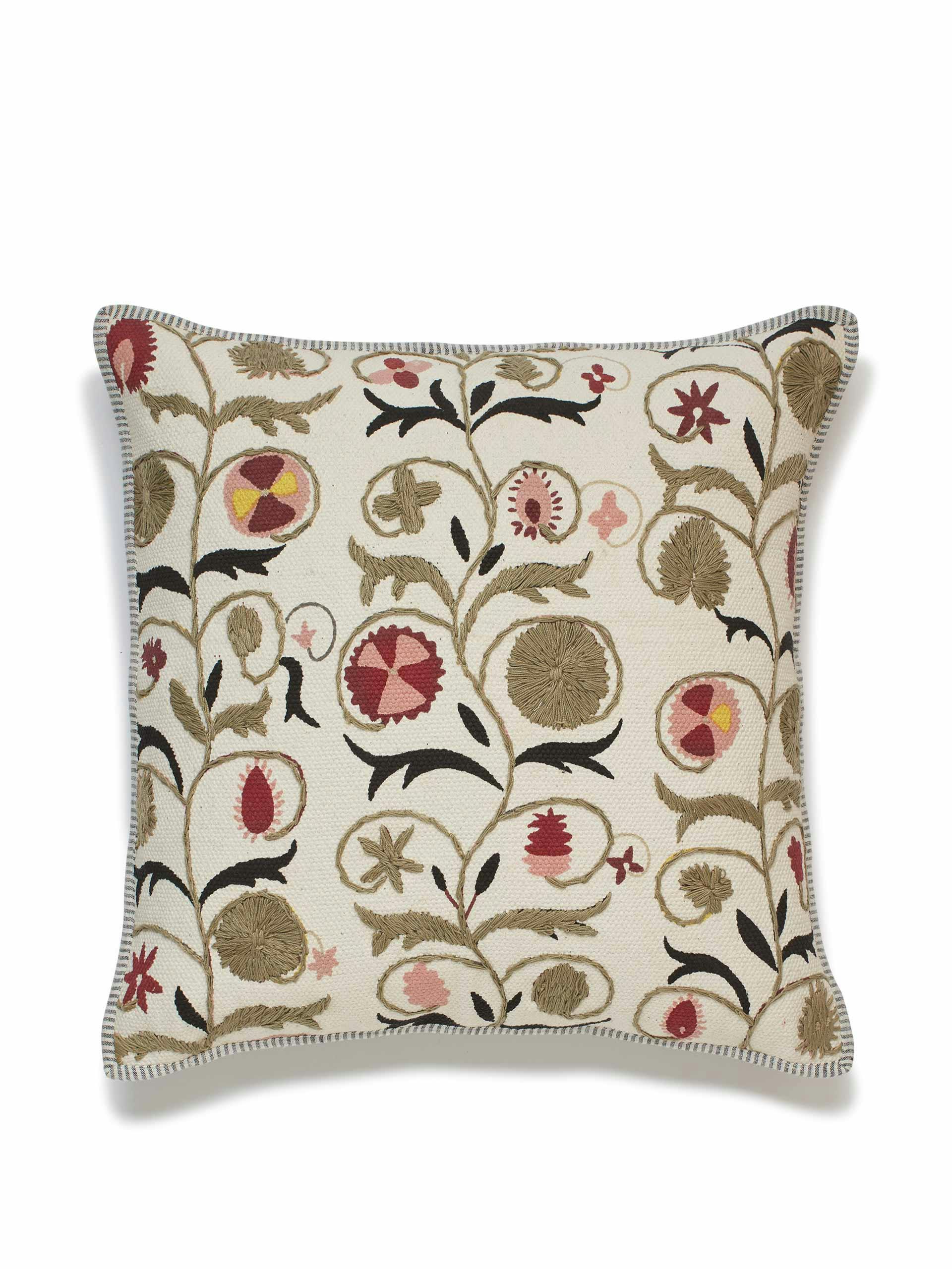 Embroidered cushion cover
