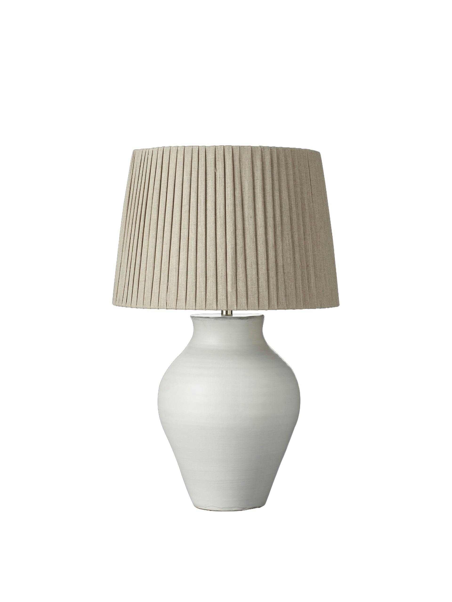 White terracotta table lamp