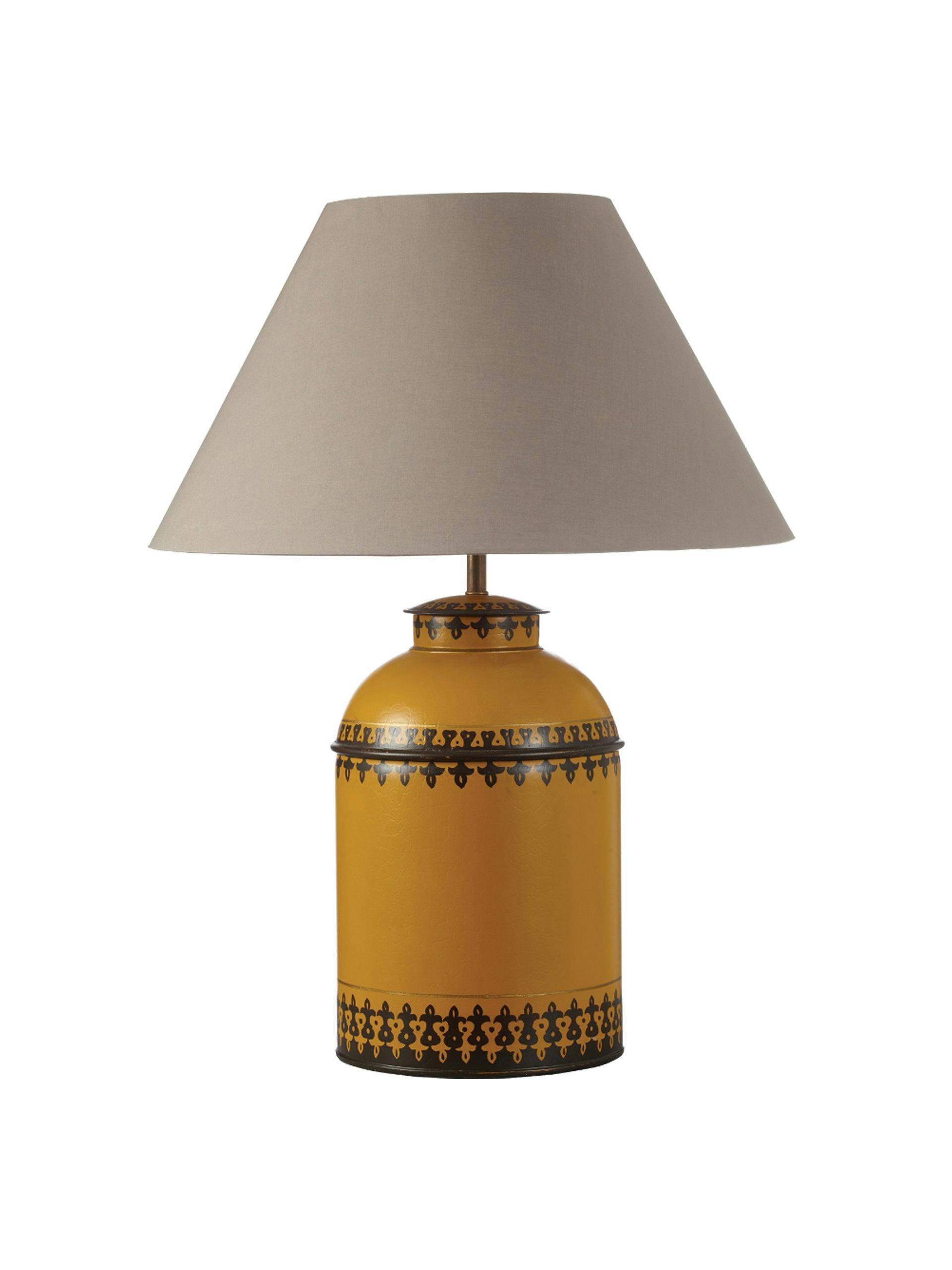 Handpainted yellow table lamp