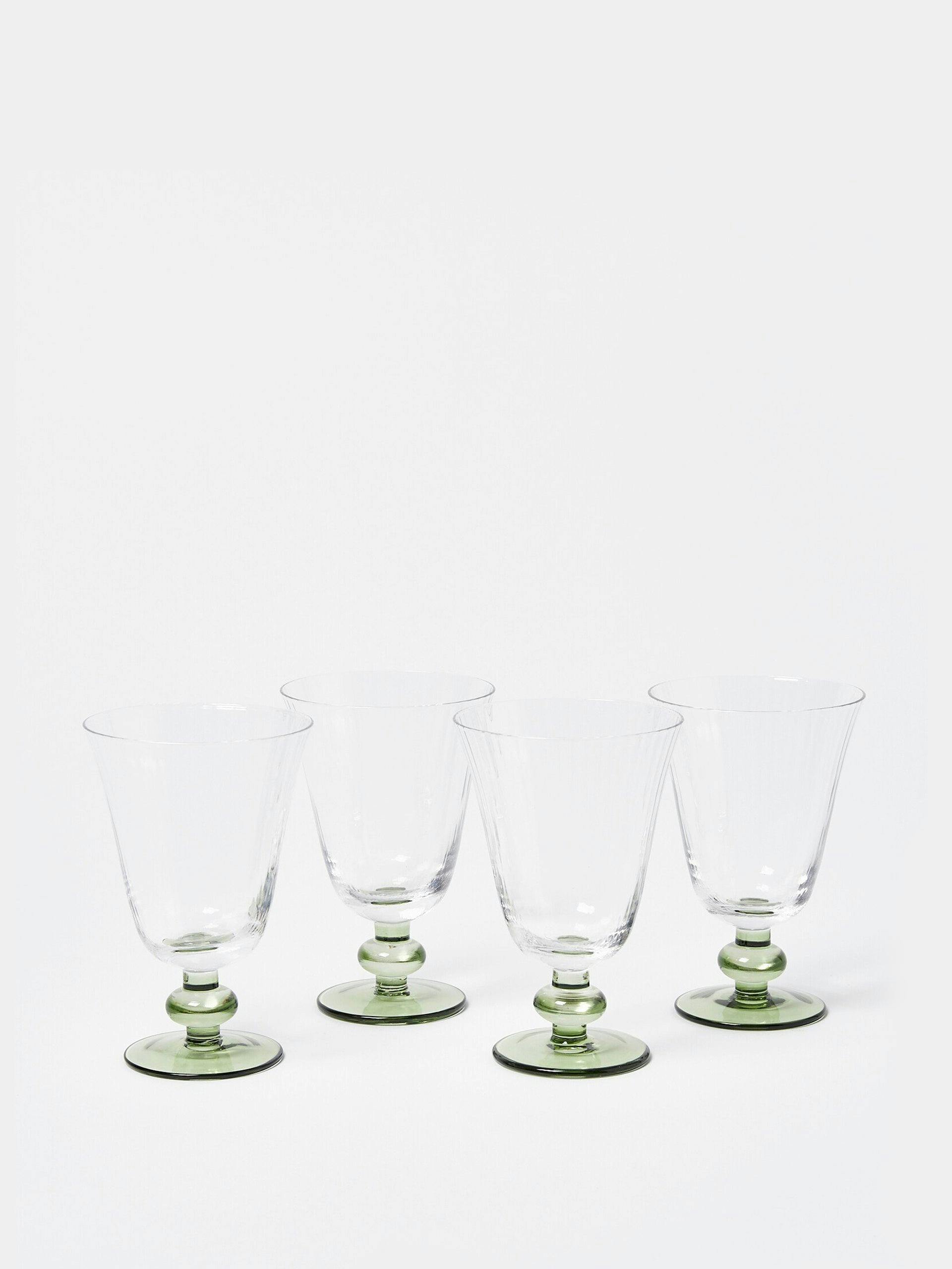 Wine glasses on green base (set of 4)