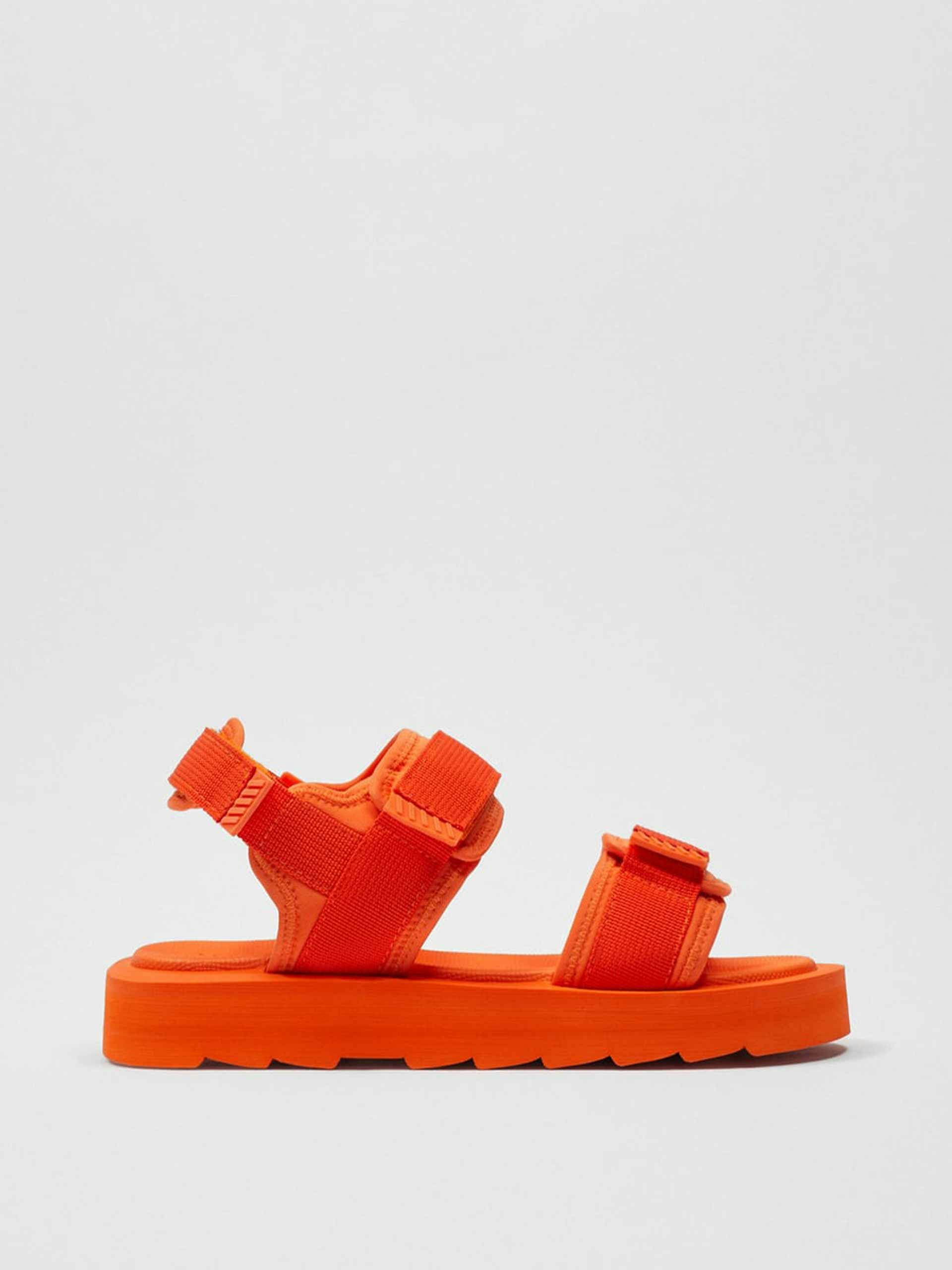 Orange chunky sandals