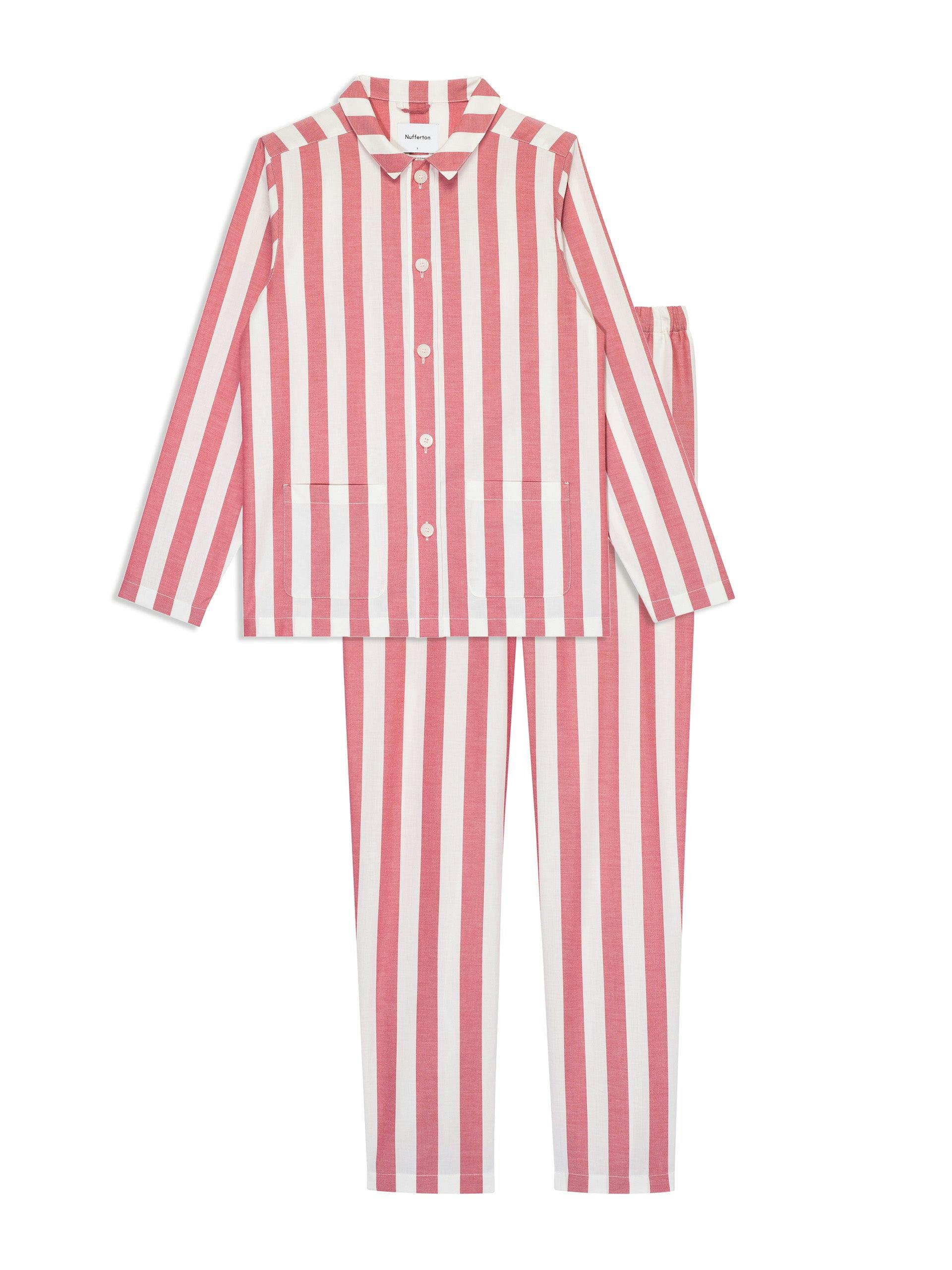 Light red and white stripe Uno pyjama set