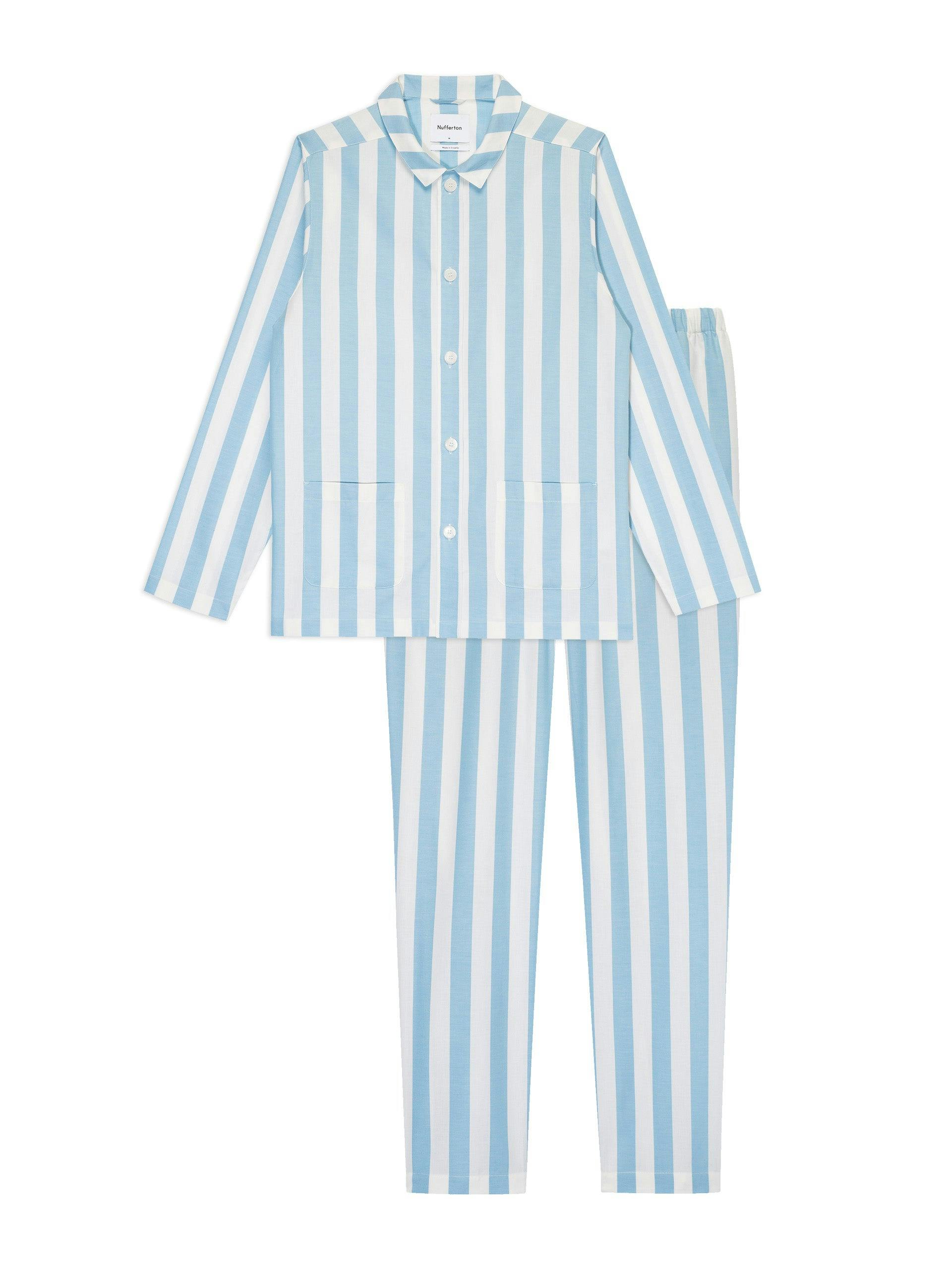 Blue and white stripe Uno pyjama set