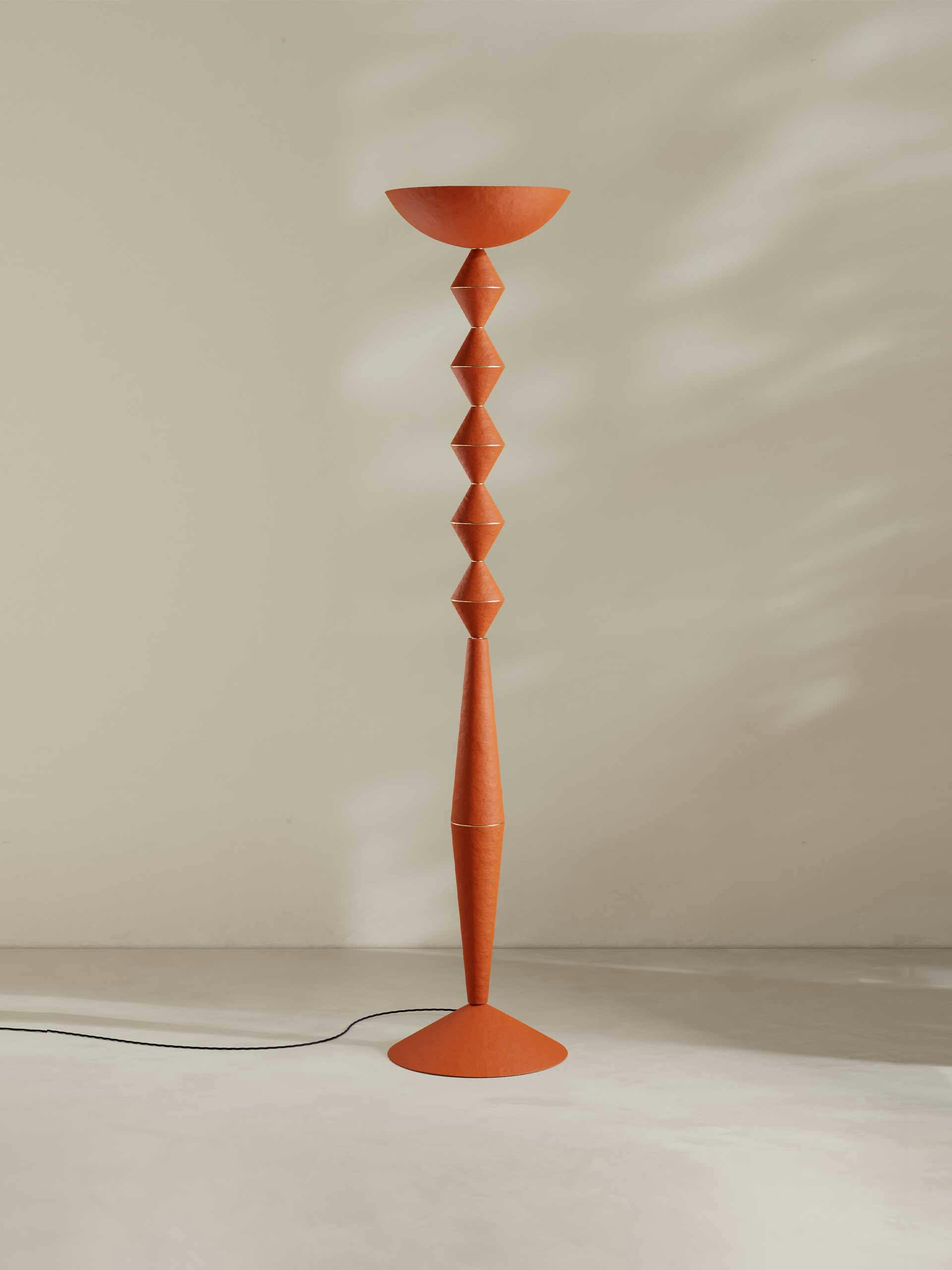 Orange geometric floor lamp