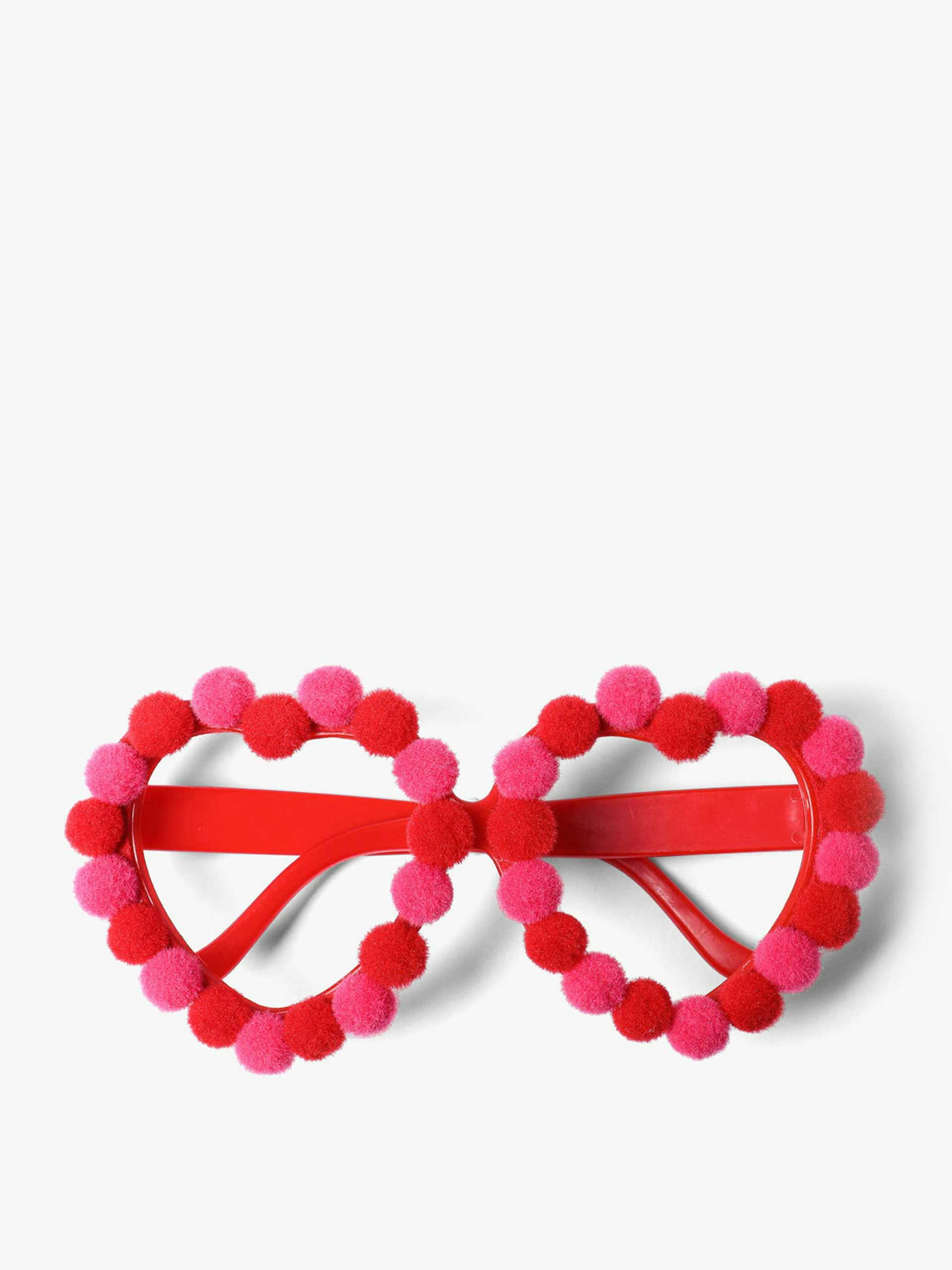 Heart shaped pom pom glasses