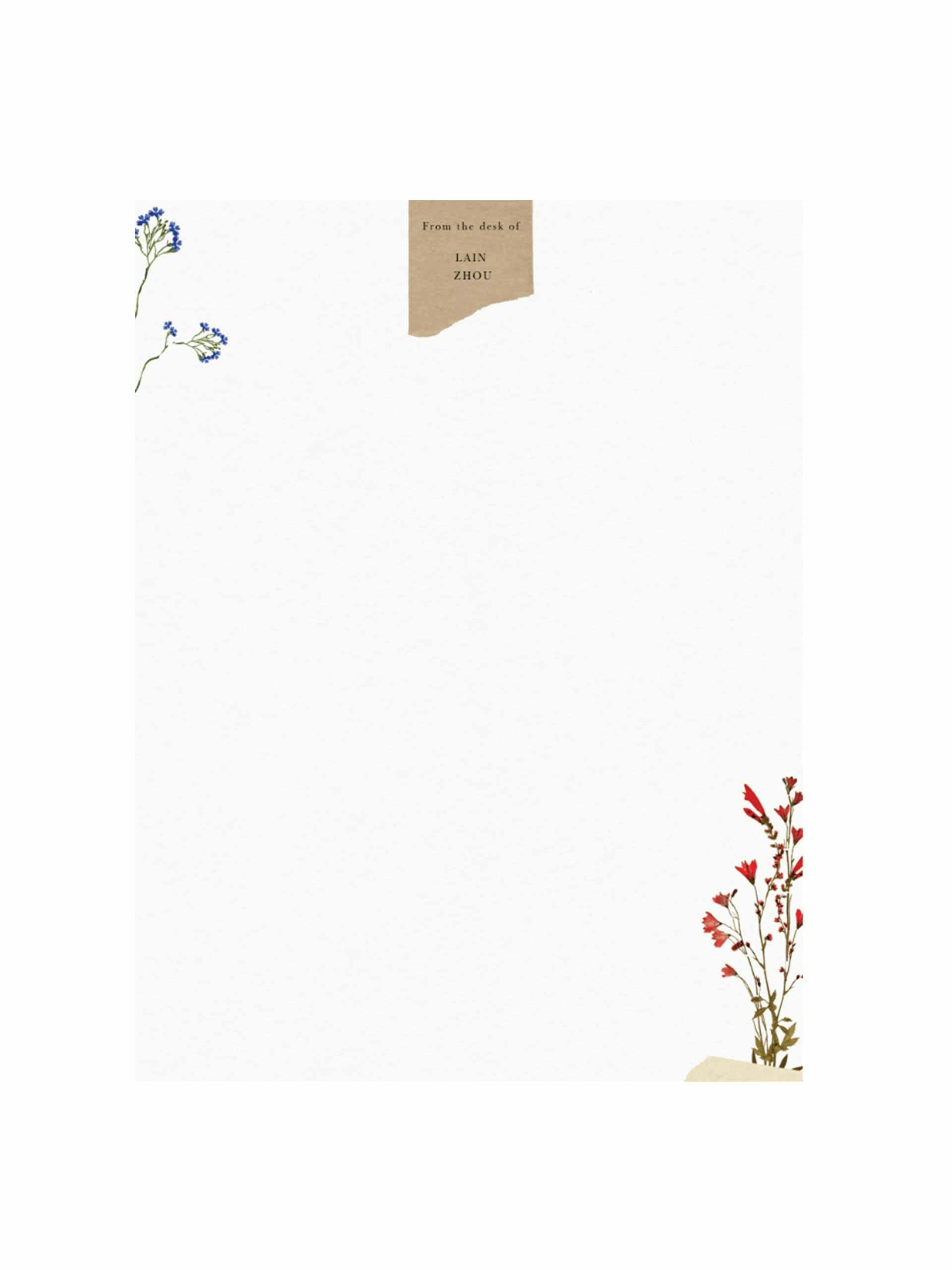 Pressed Florals writing paper and envelopes set