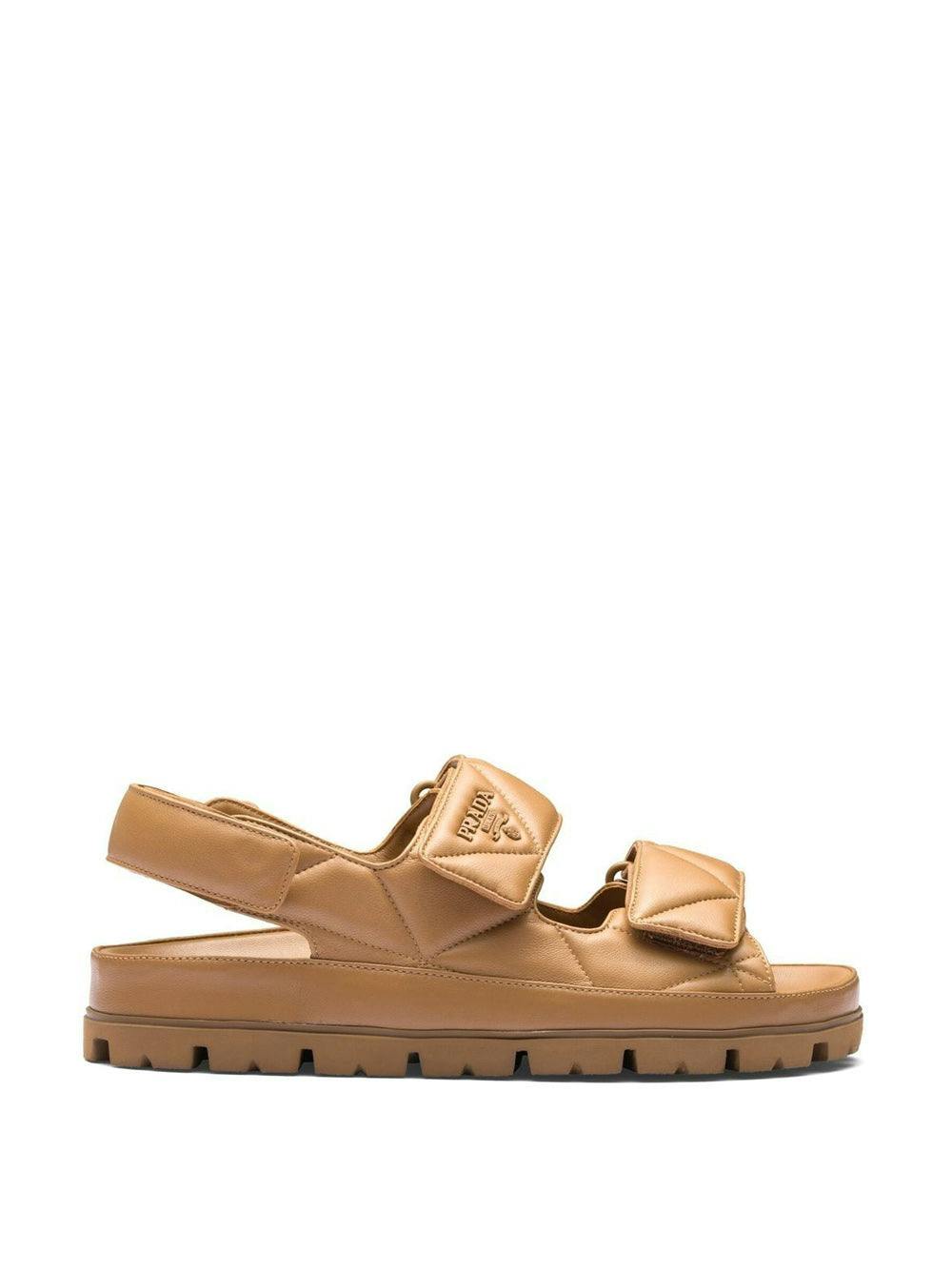 Padded leather sandals