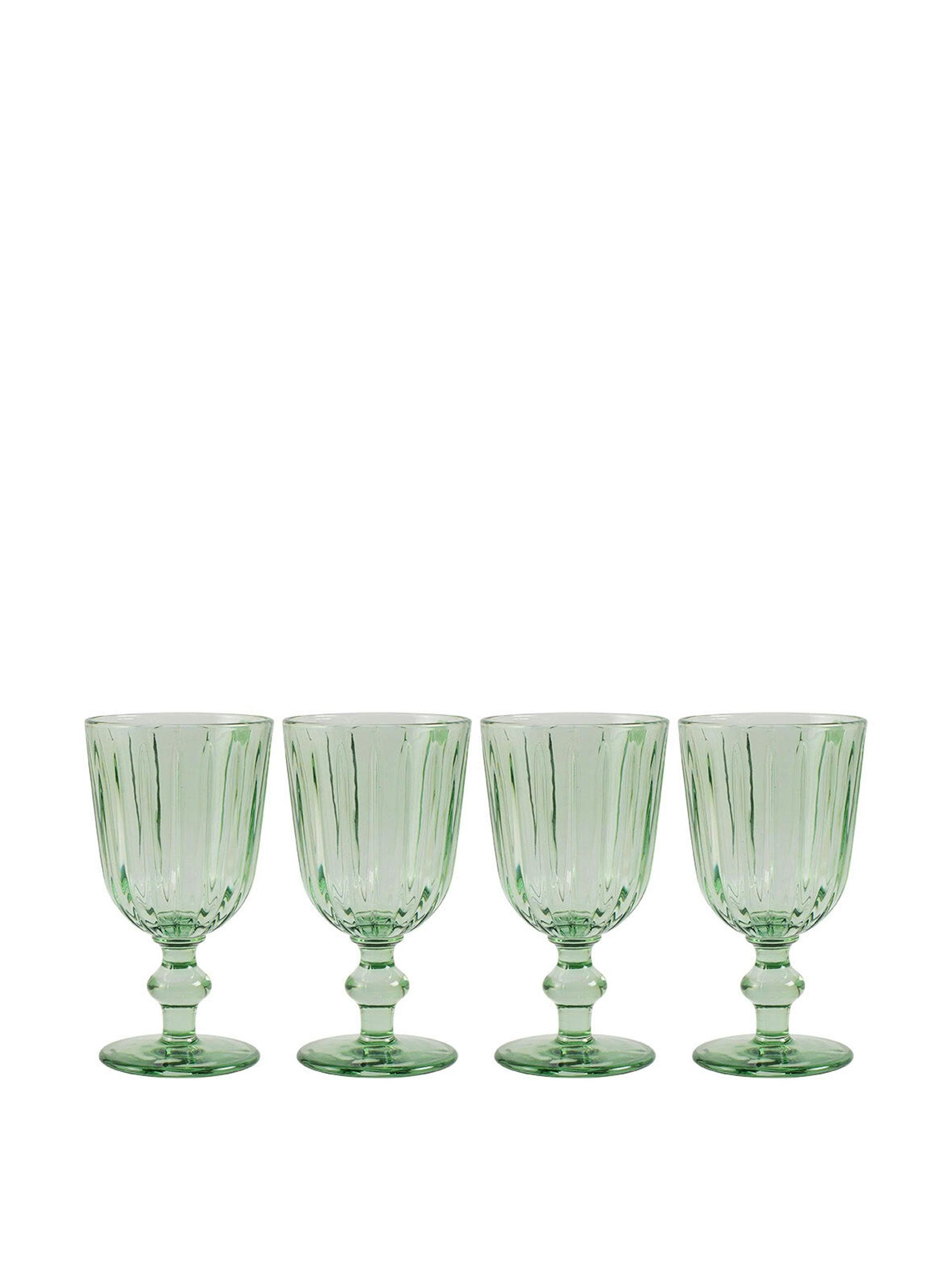 Green wine glasses (set of 4)