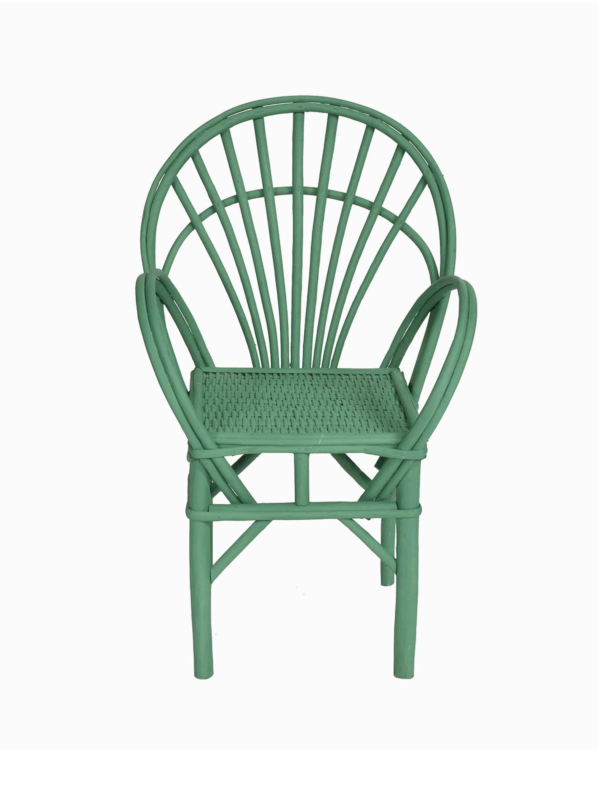 Green rattan chair