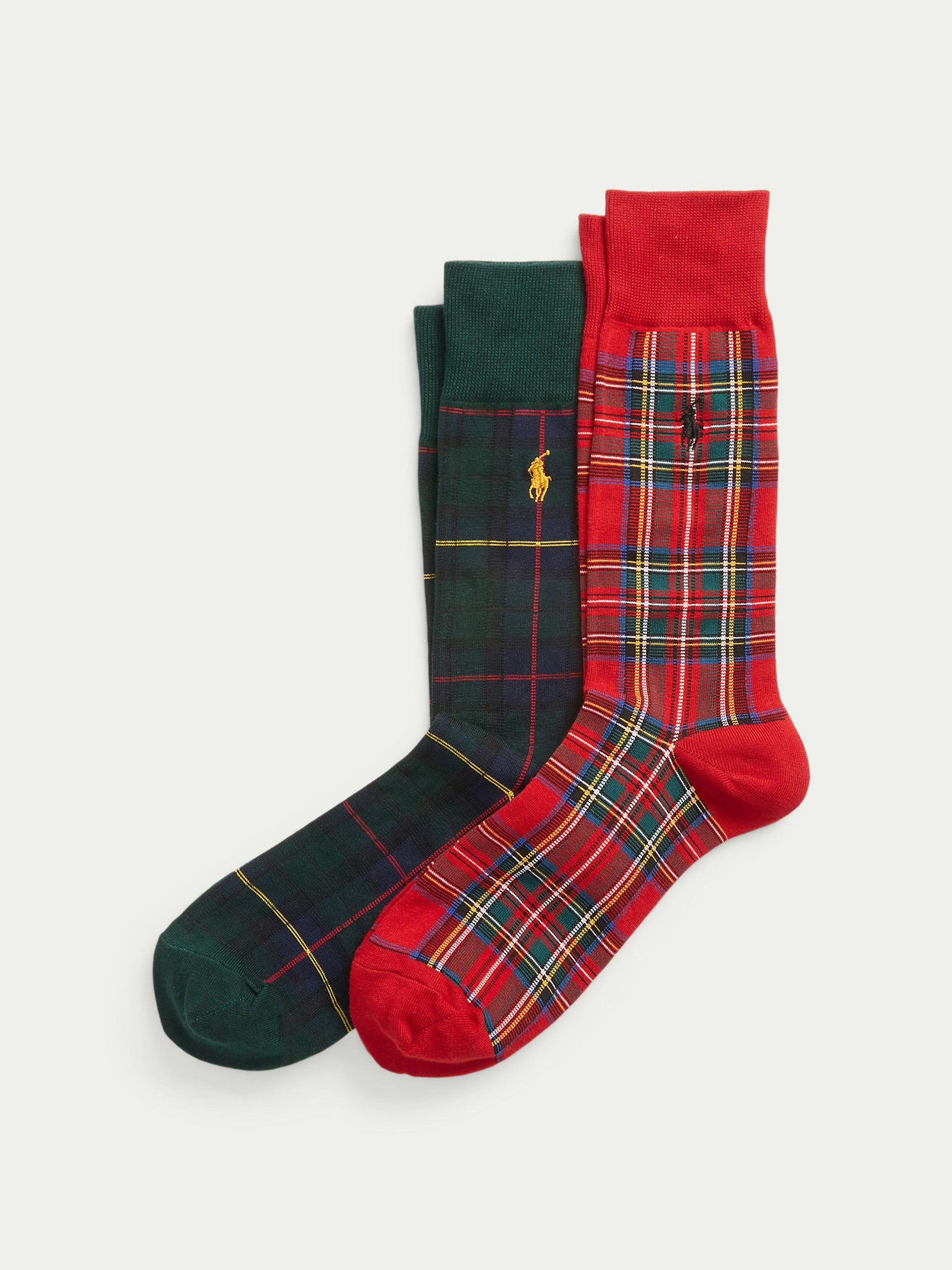 Plaid socks (set of two)