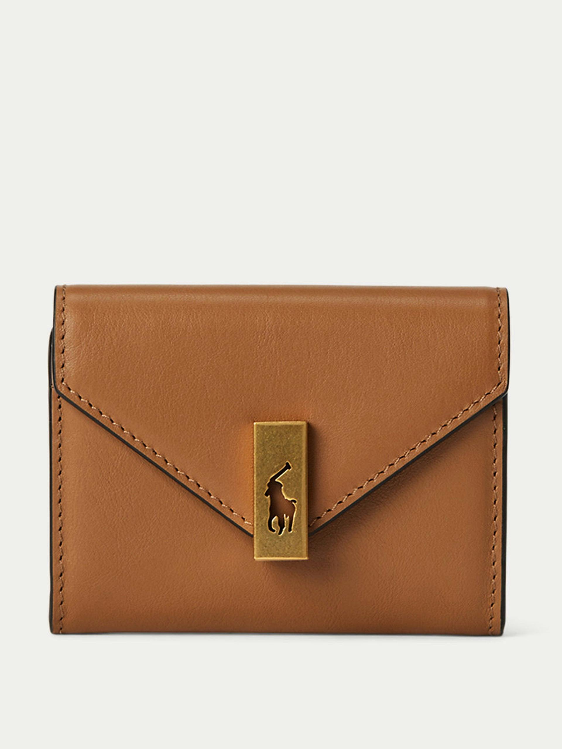 Leather fold-over card case