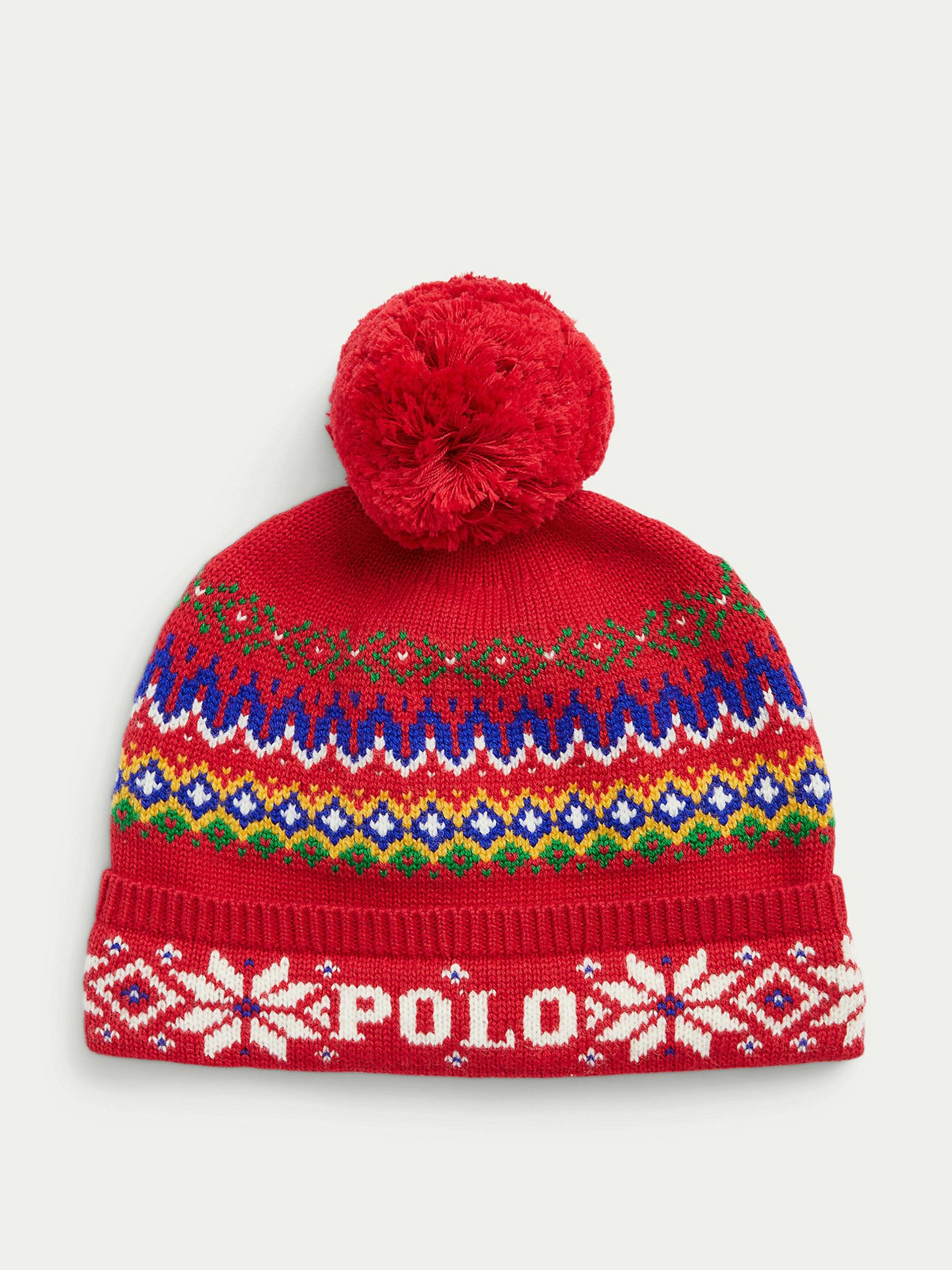 Cotton-wool pom pom hat