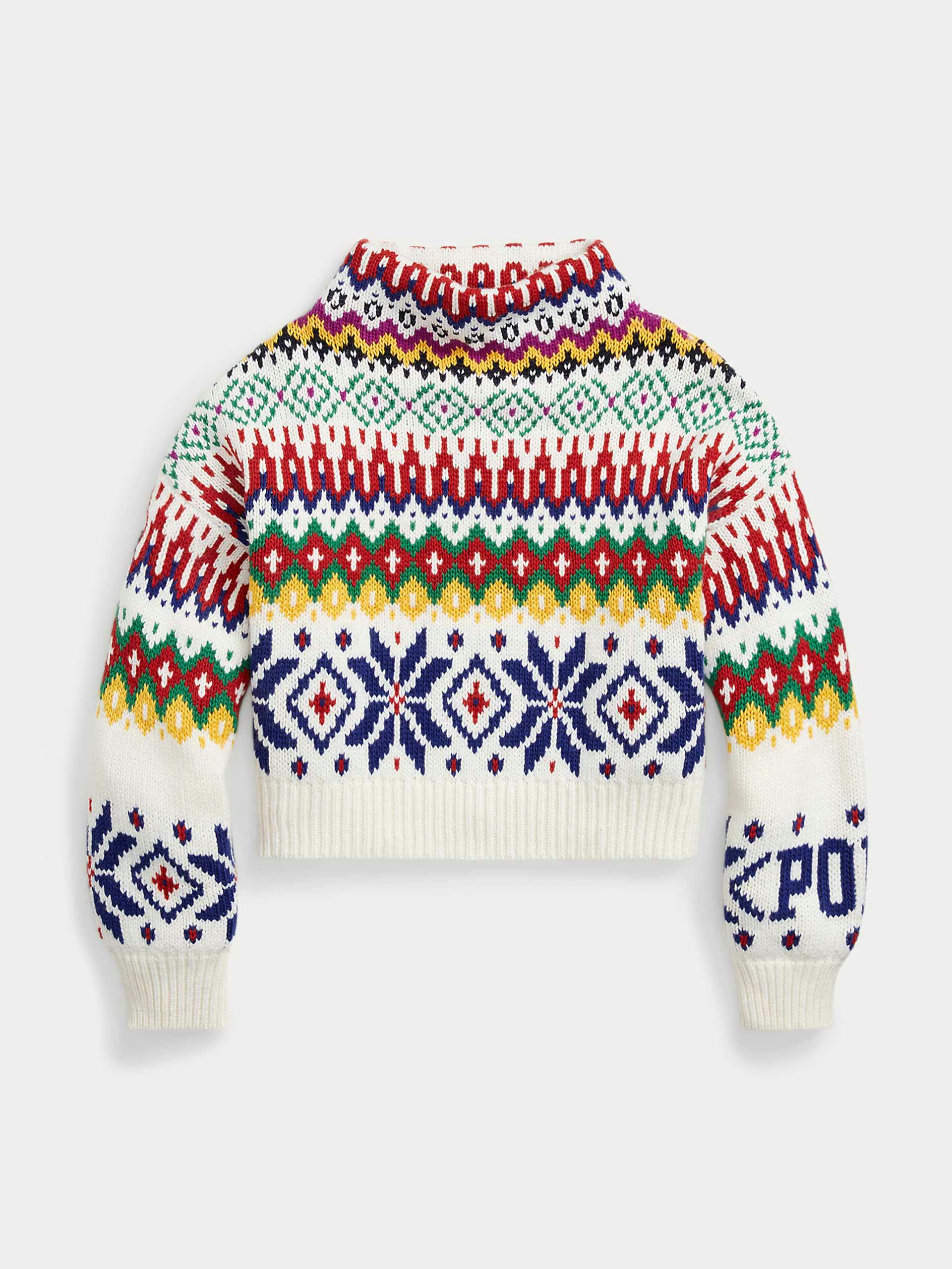 Mock- neck wool-blend jumper