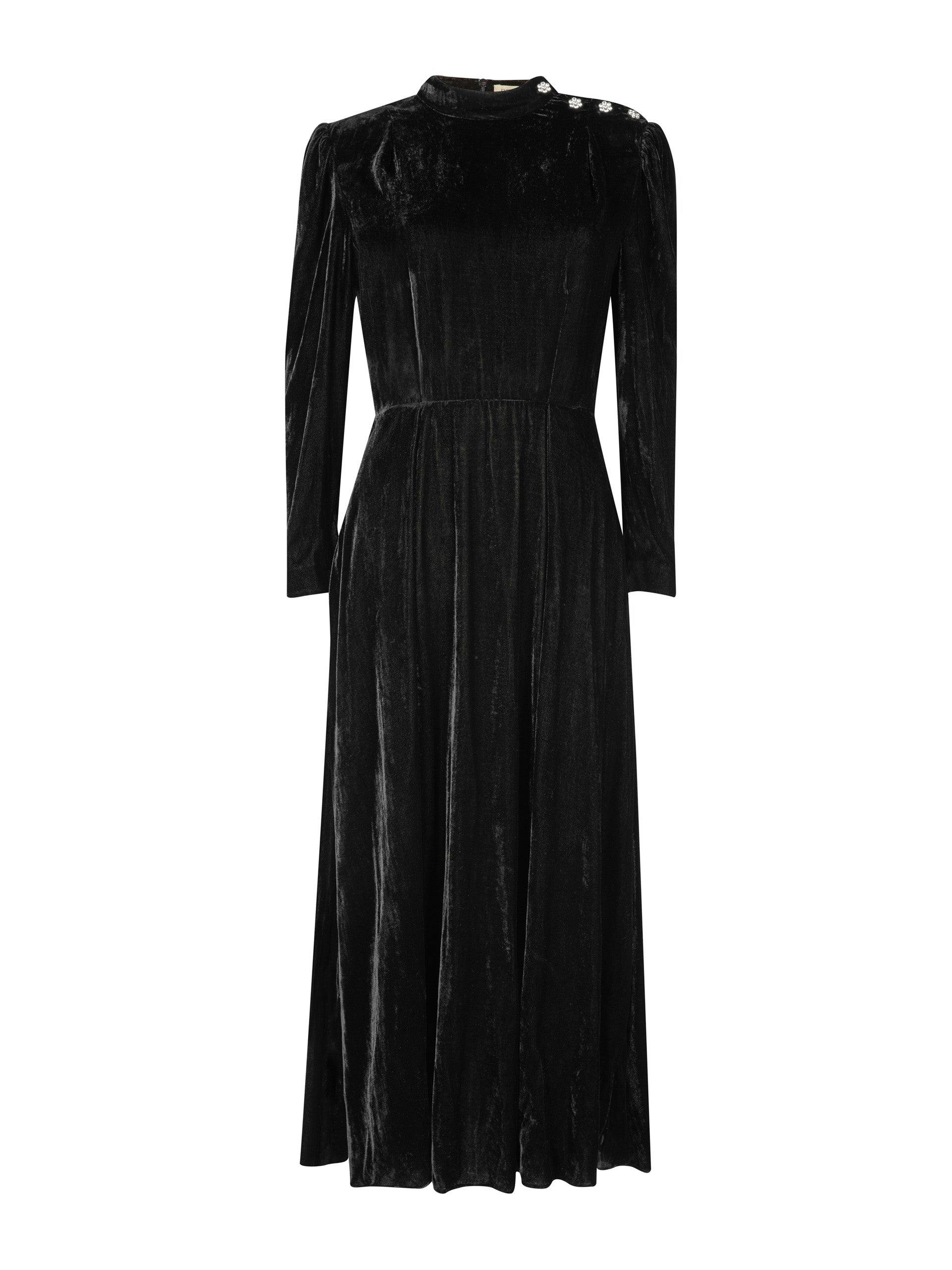 Sonia black velvet dress