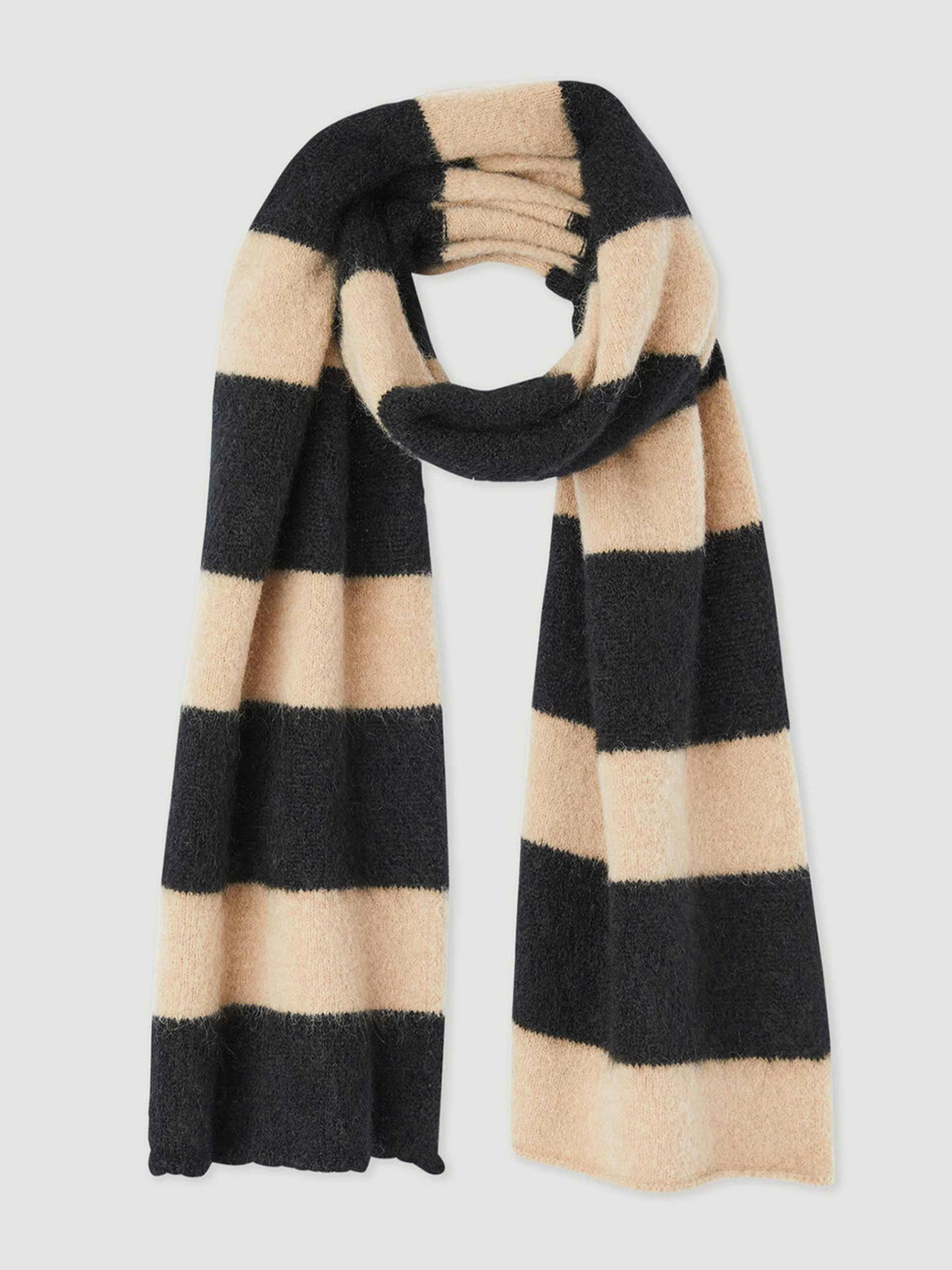 Black and cream striped scarf