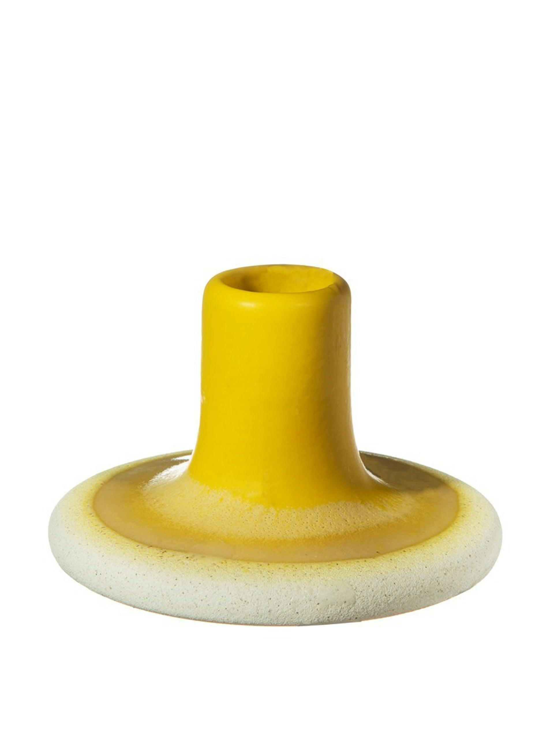 Yellow candle holder