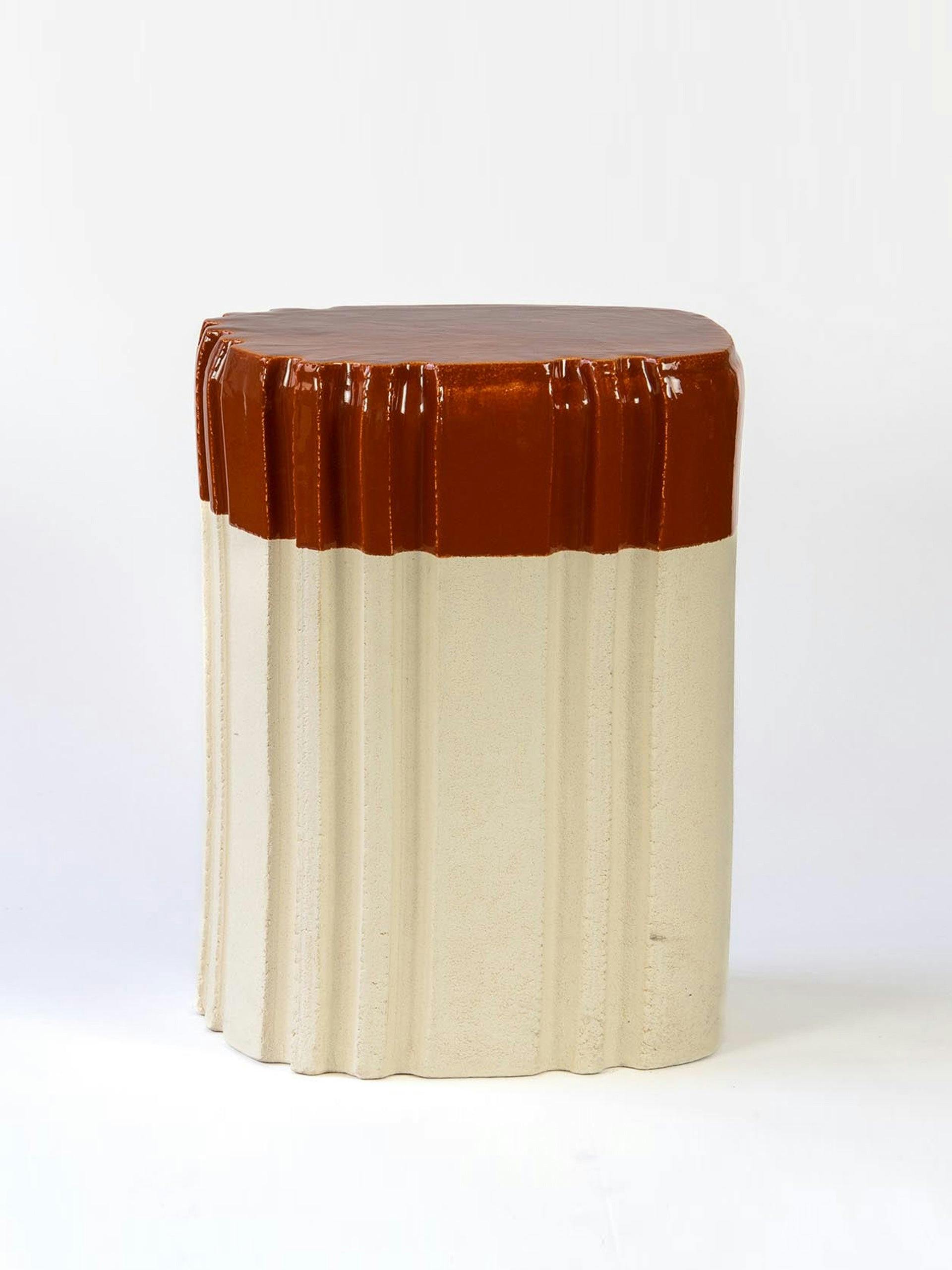 Ceramic dipped-glaze stool