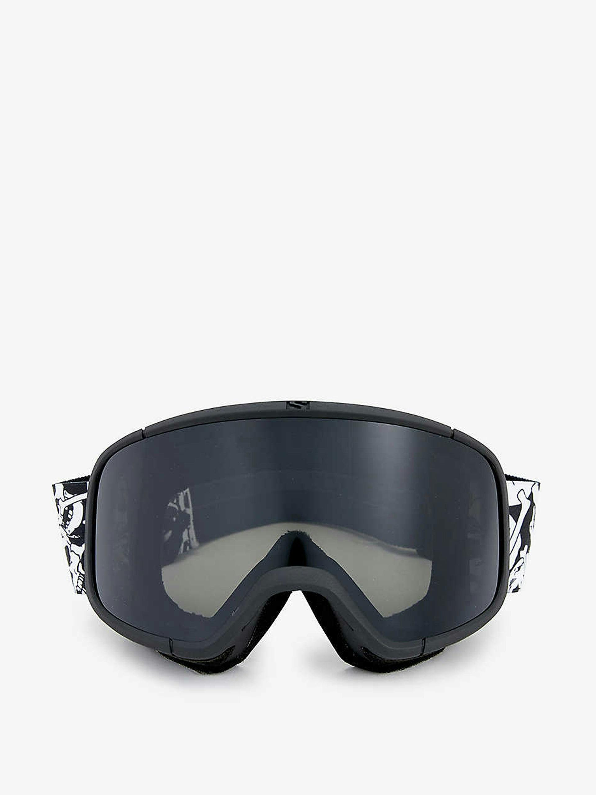 Acetate ski goggles with skull print strap