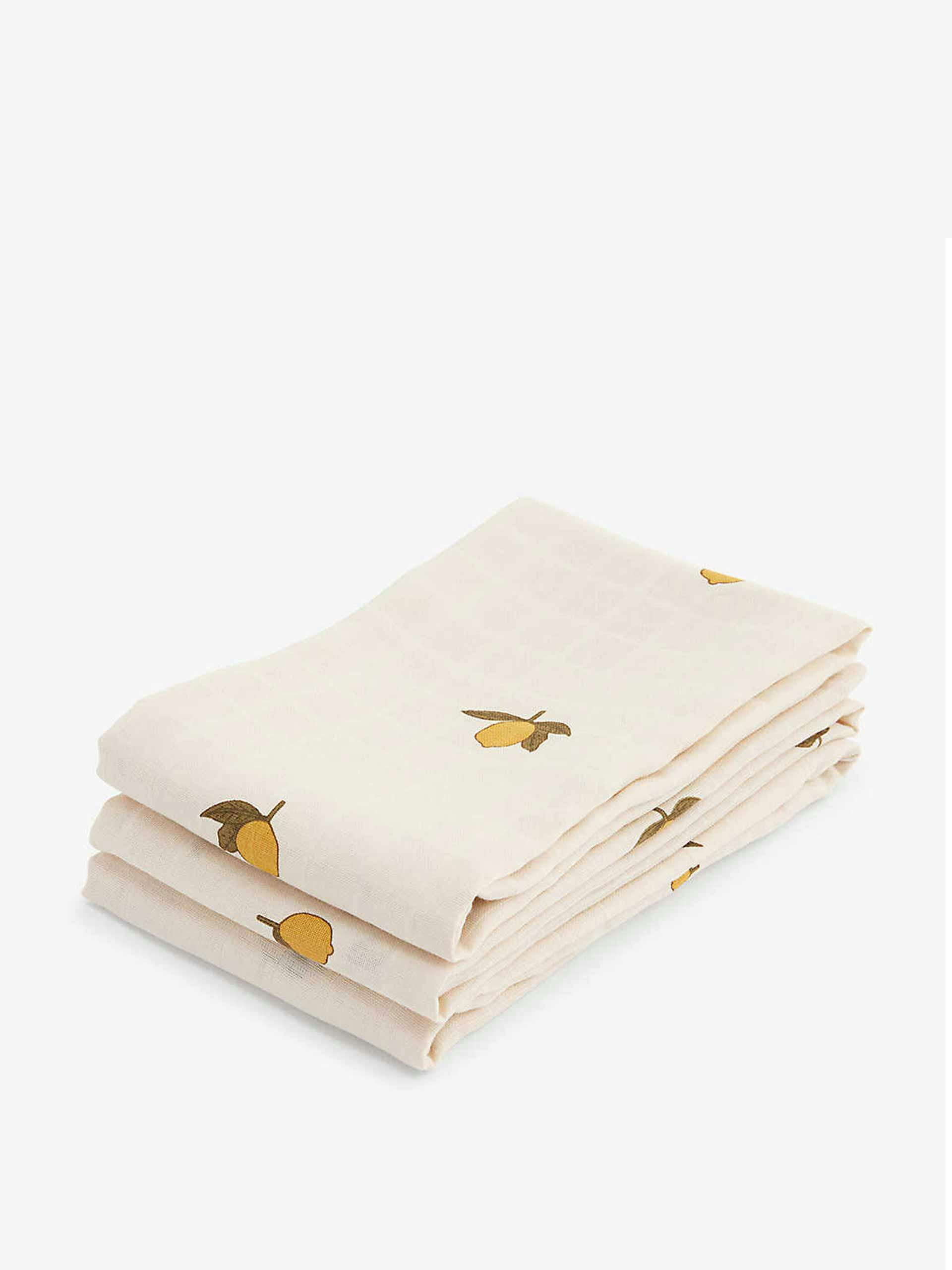 Blossom-print muslin cloths (pack of 3)