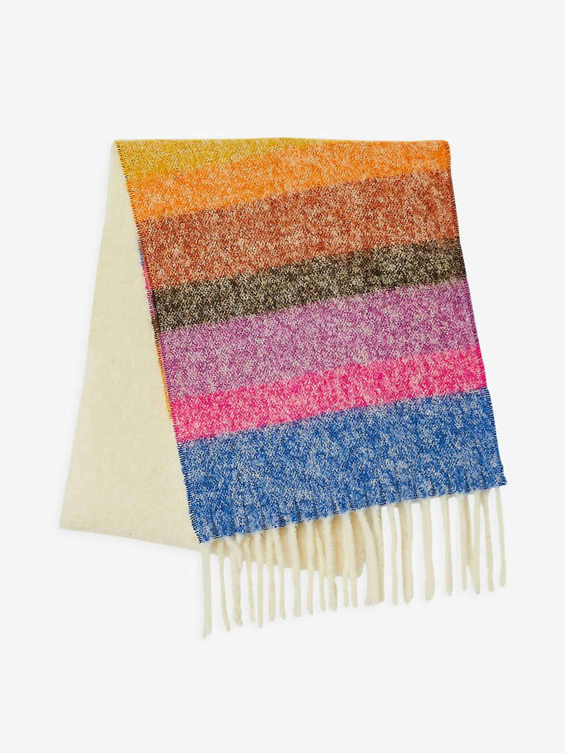 Striped alpaca-blend scarf