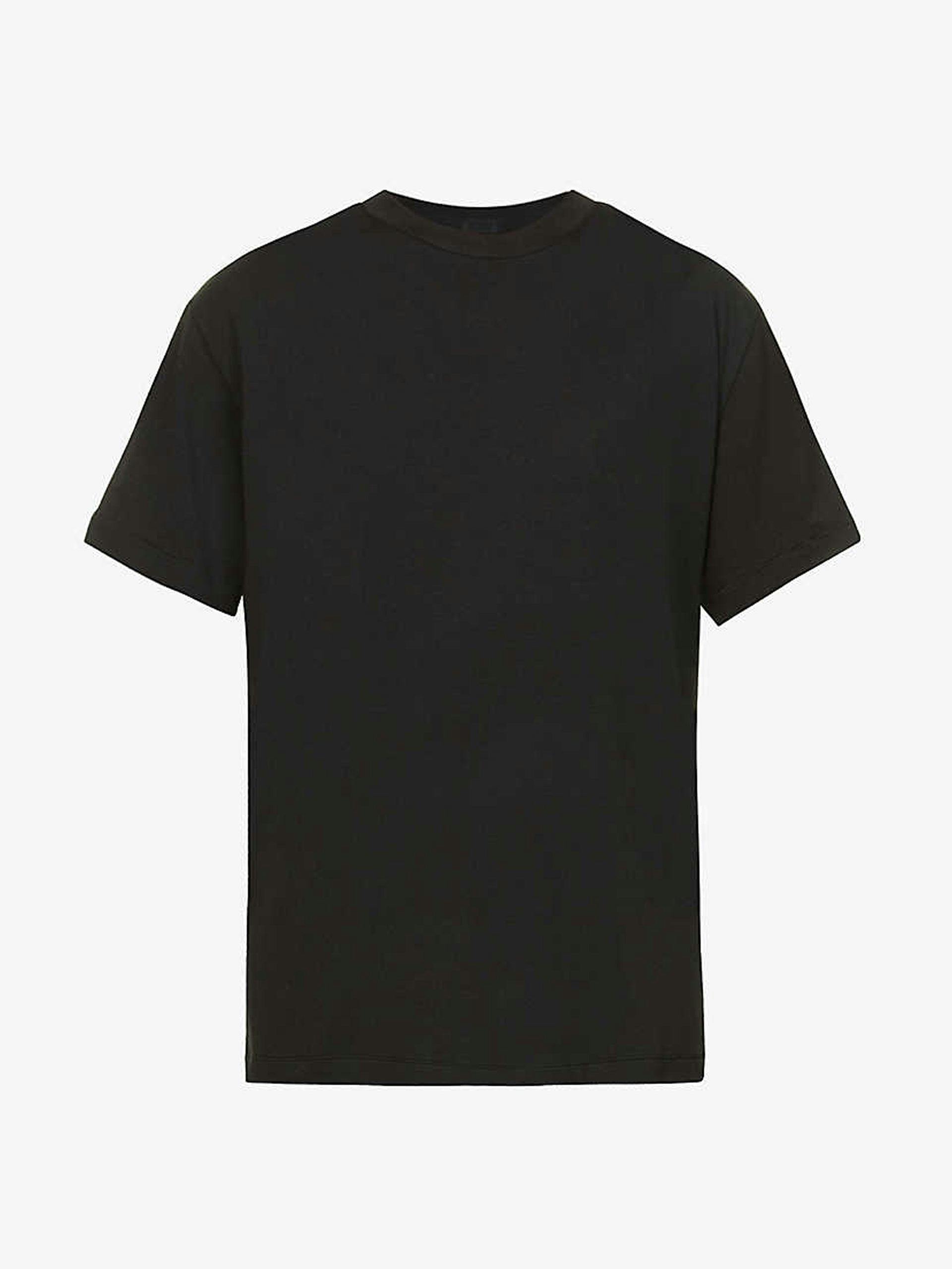 Oversized stretch-jersey black t-shirt