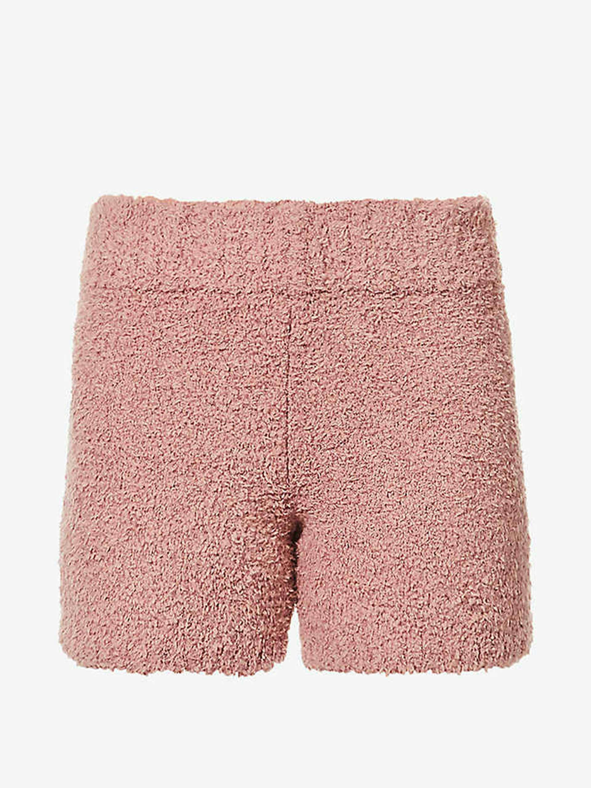 Cozy high-rise boucle knitted shorts