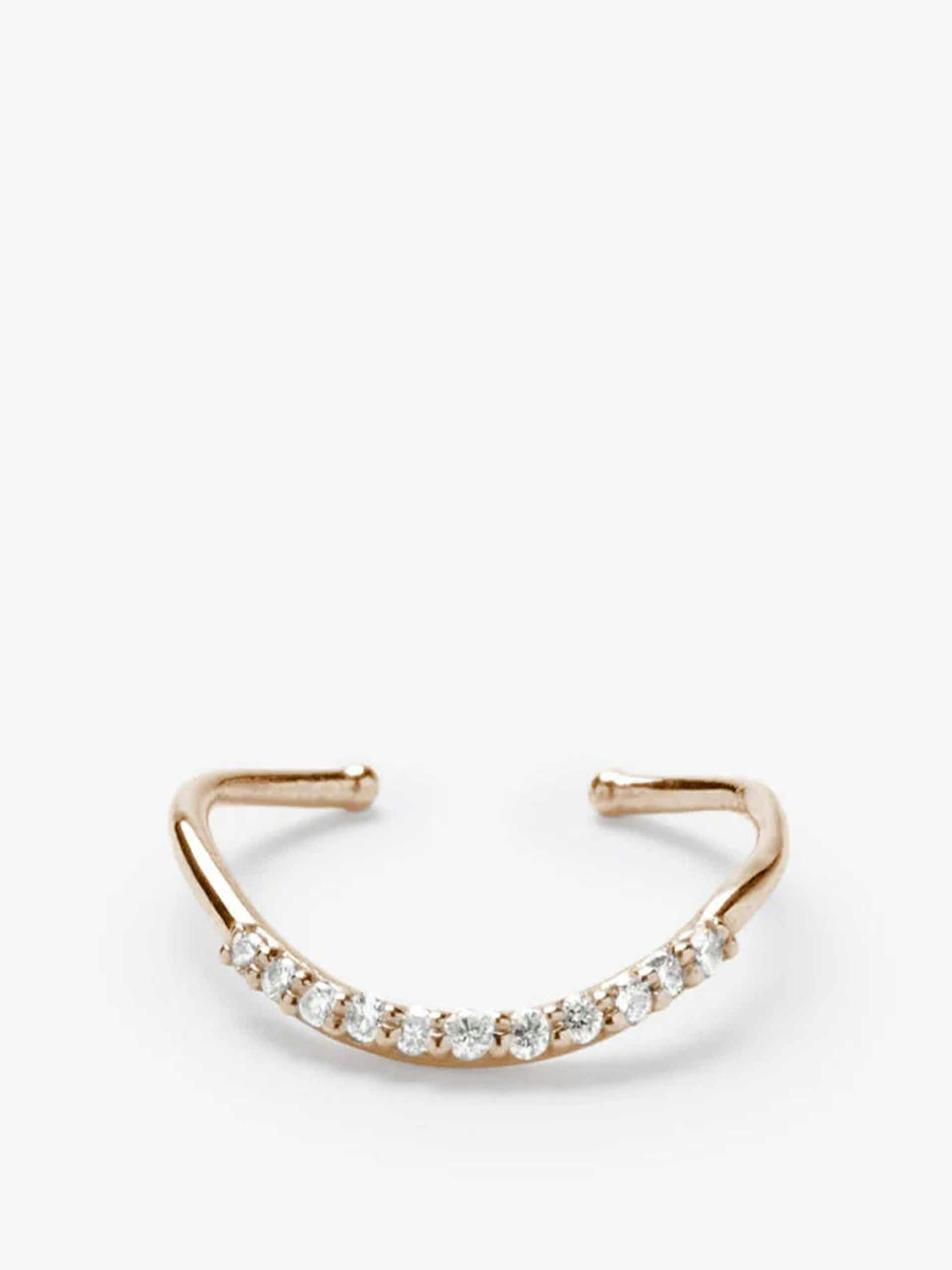 Small 18kt rose-gold and diamond single ear cuff