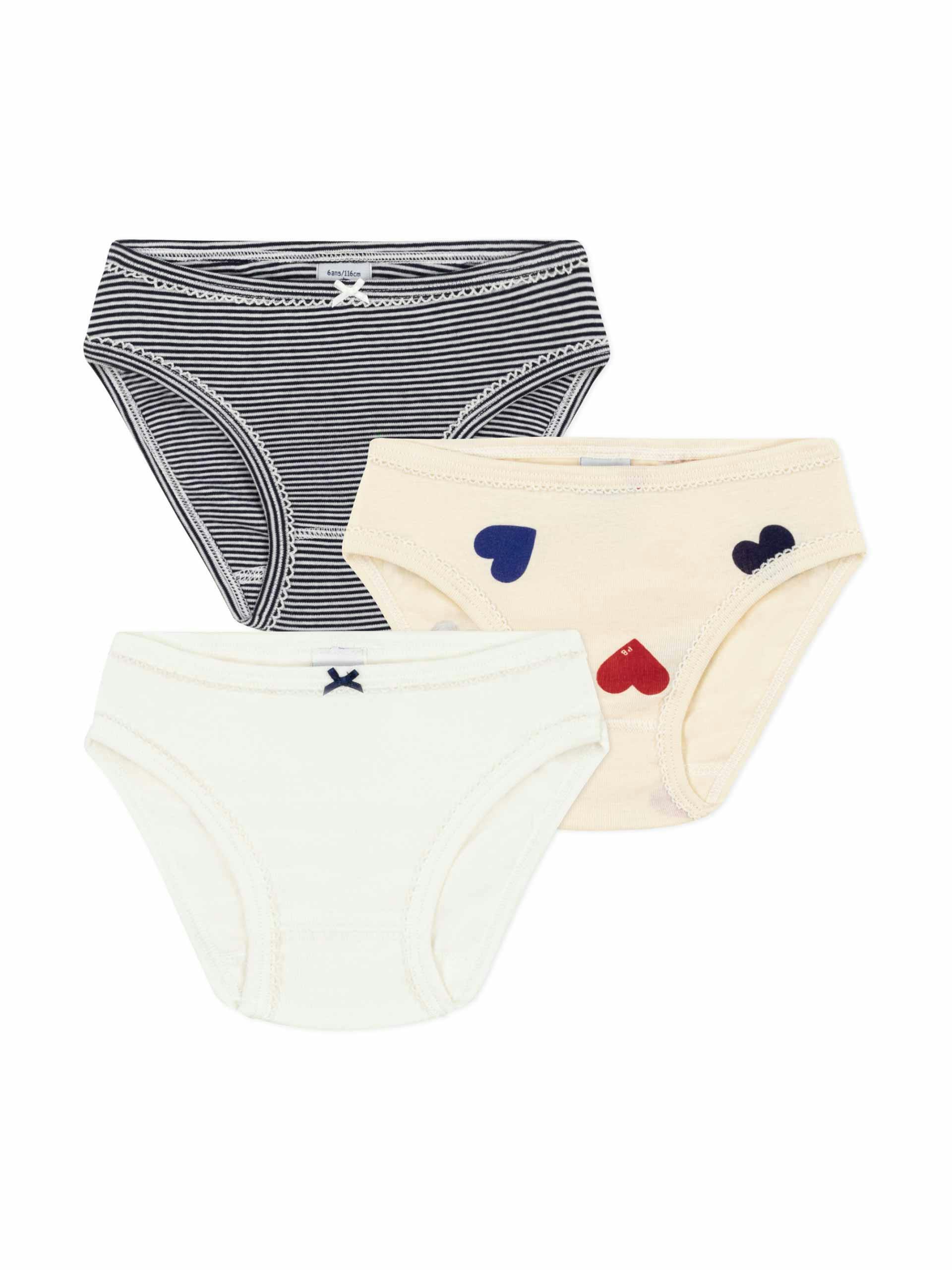 Stripes and hearts briefs (set of 3)