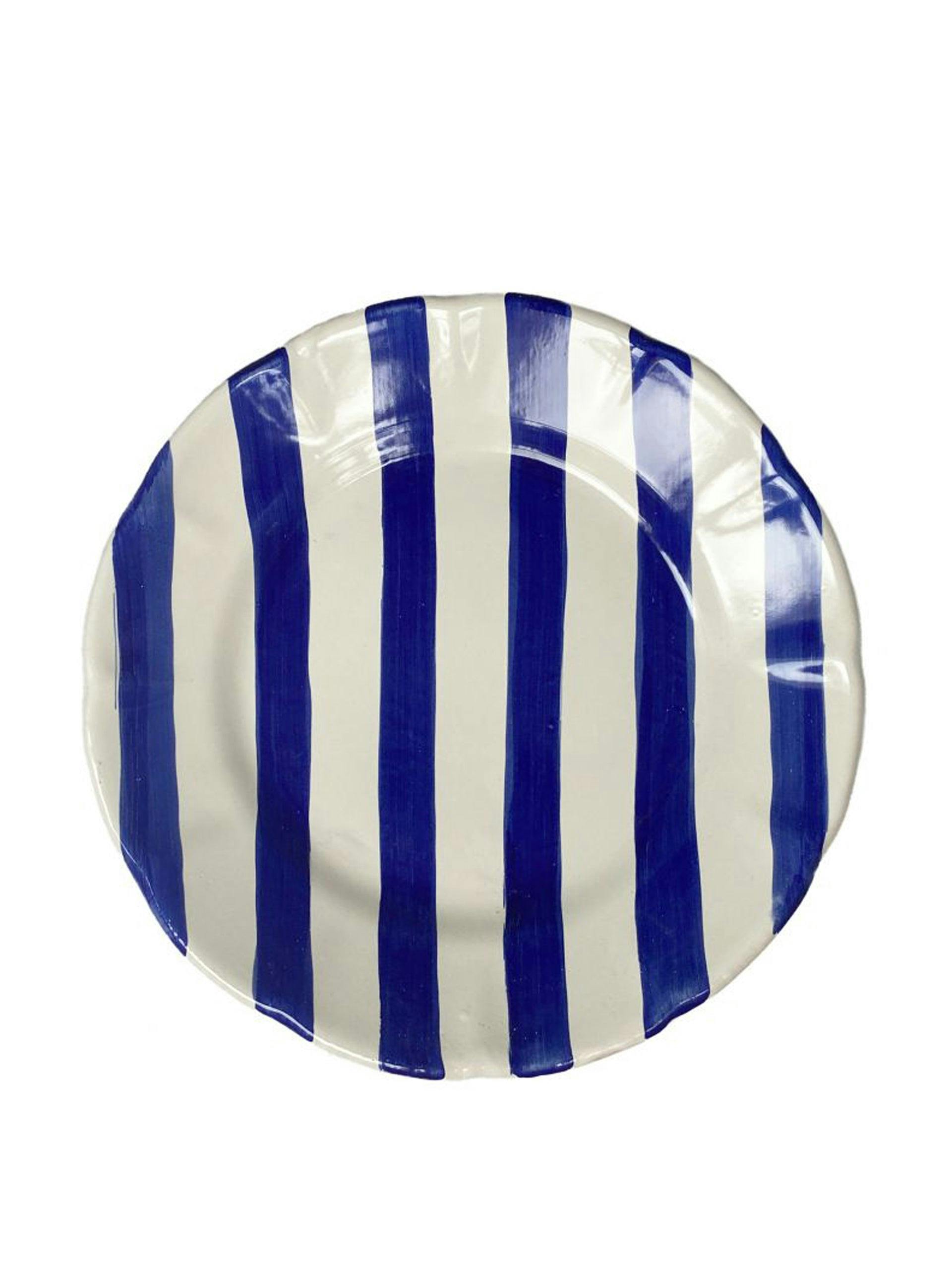 Blue striped plate