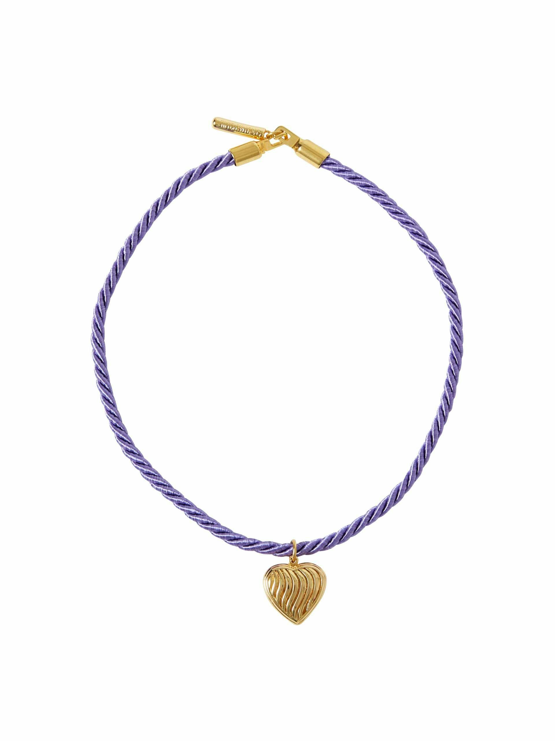 Purple heart string necklace
