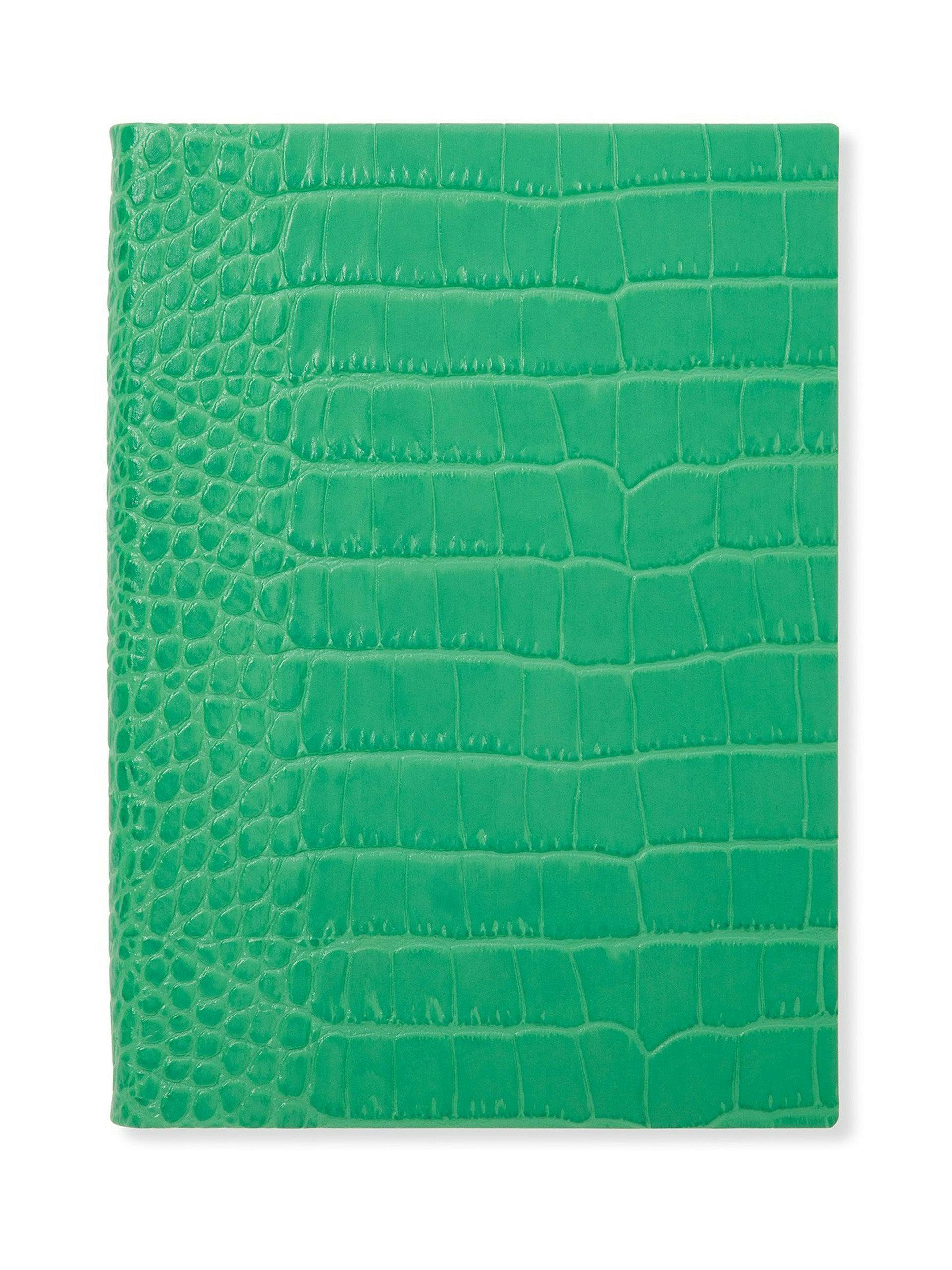 Green crocodile embossed notebook