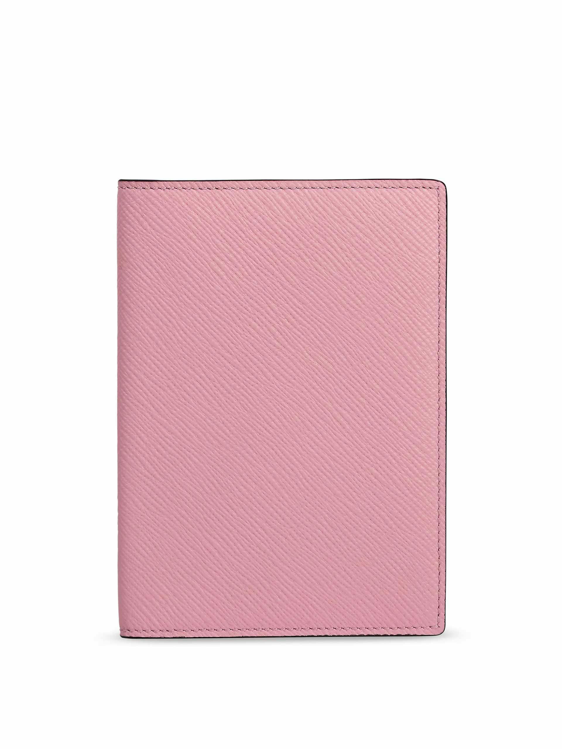 Pink calf leather passport cover