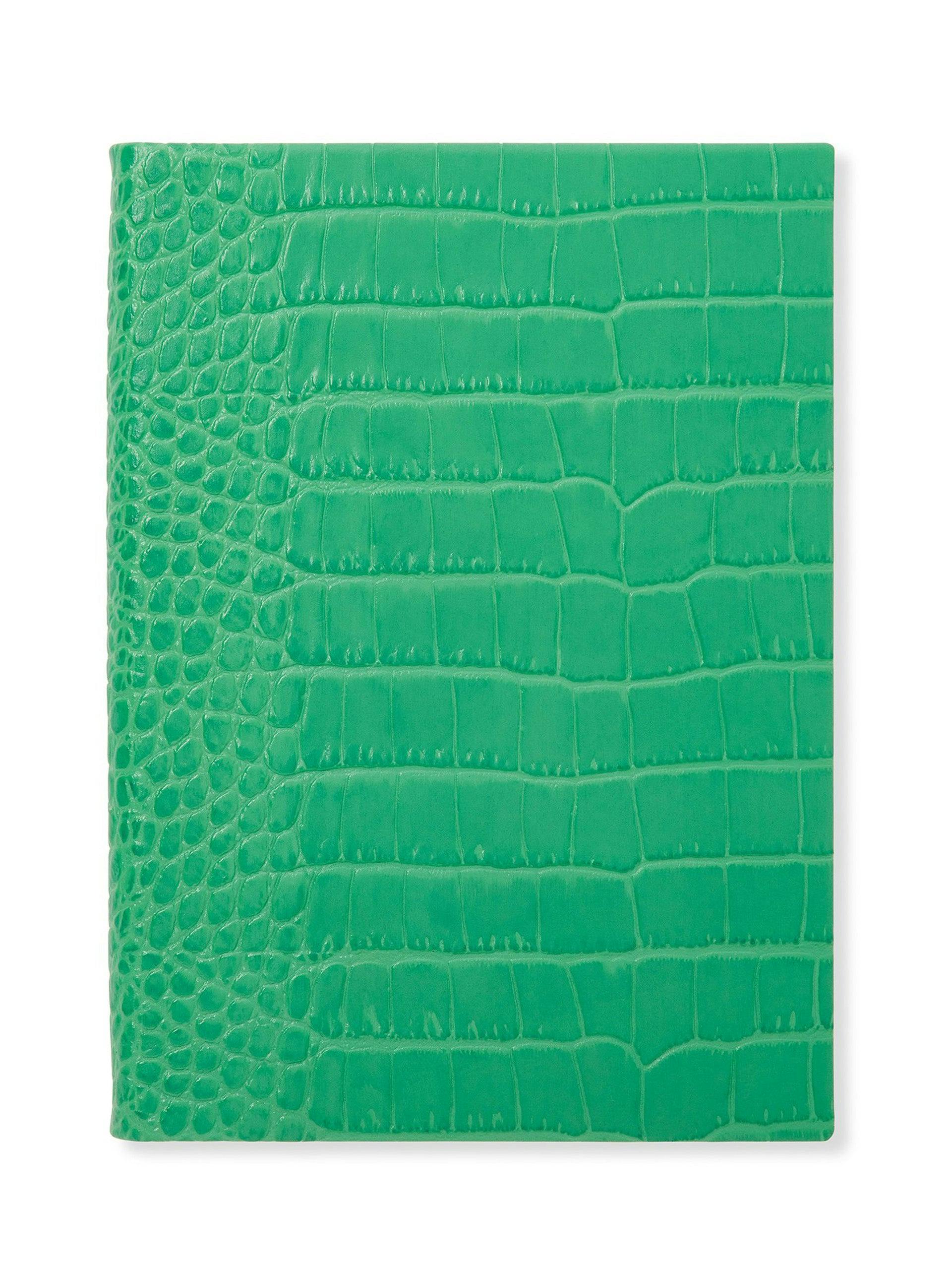 Crocodile embossed leather notebook